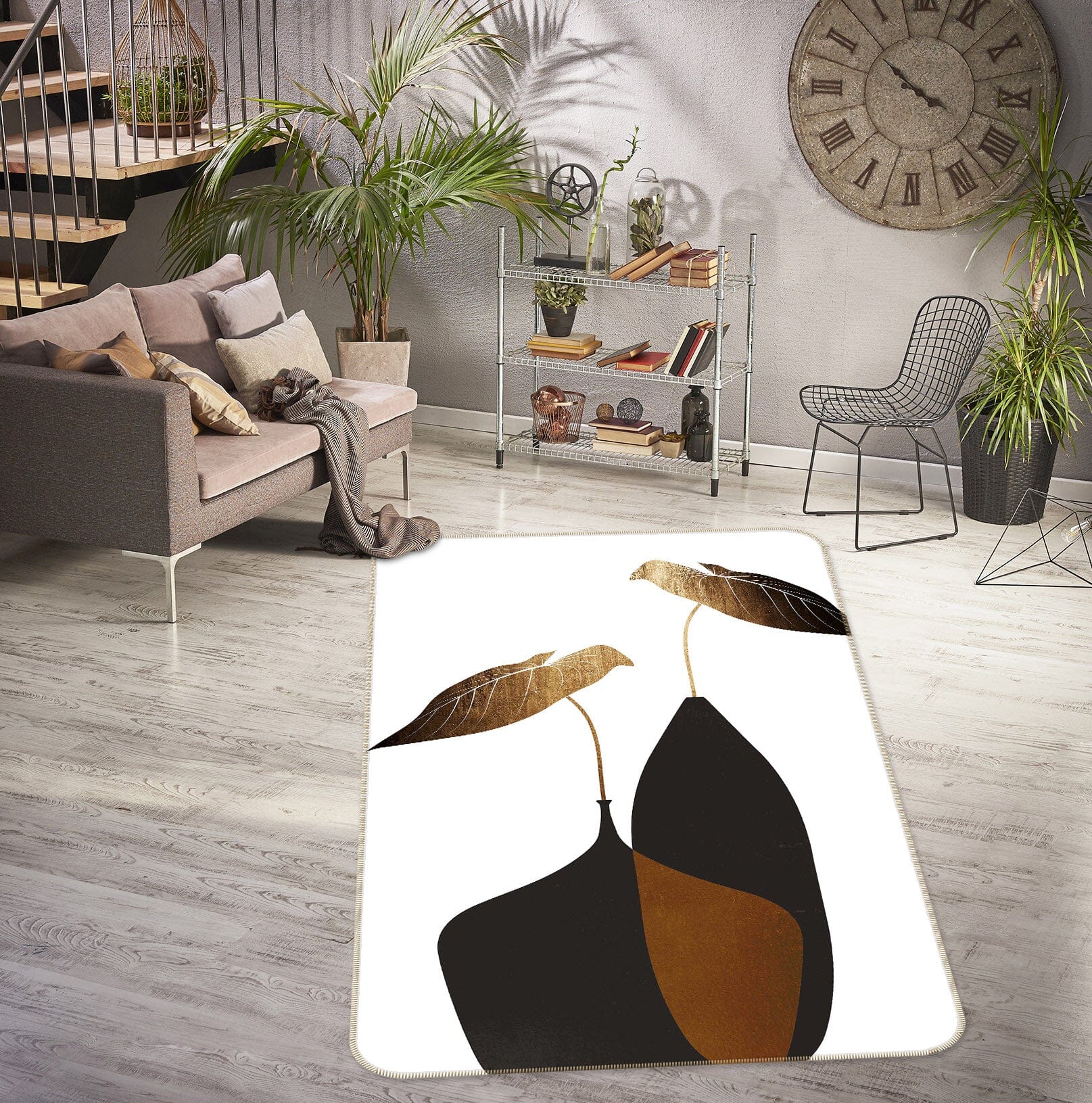 3D Scandinavian Bouquet 1108 Boris Draschoff Rug Non Slip Rug Mat Mat AJ Creativity Home