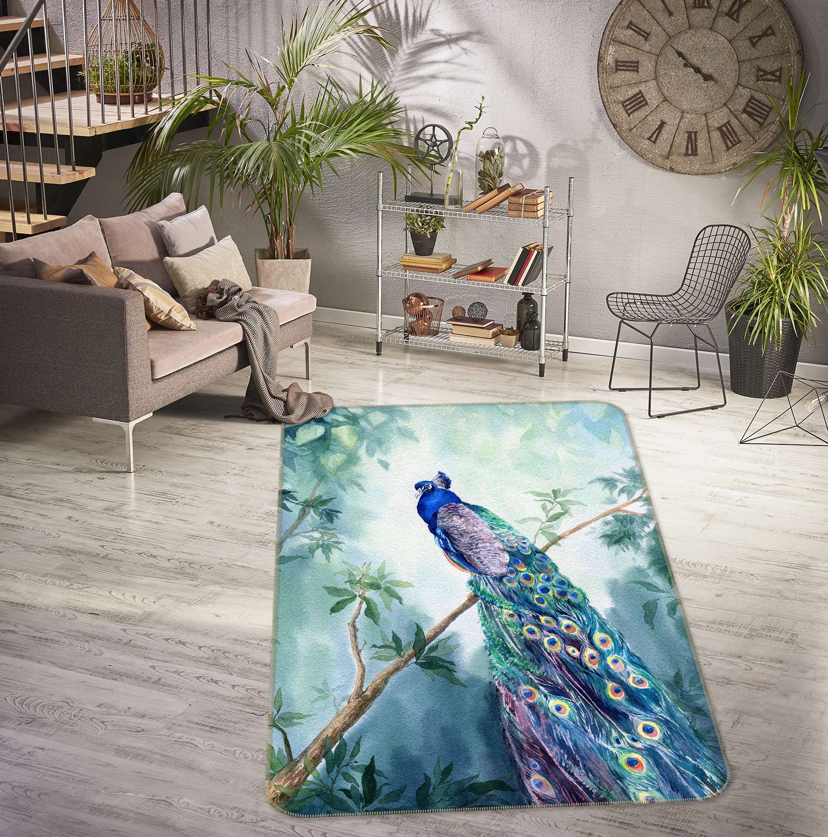 3D Peacock 33069 Non Slip Rug Mat