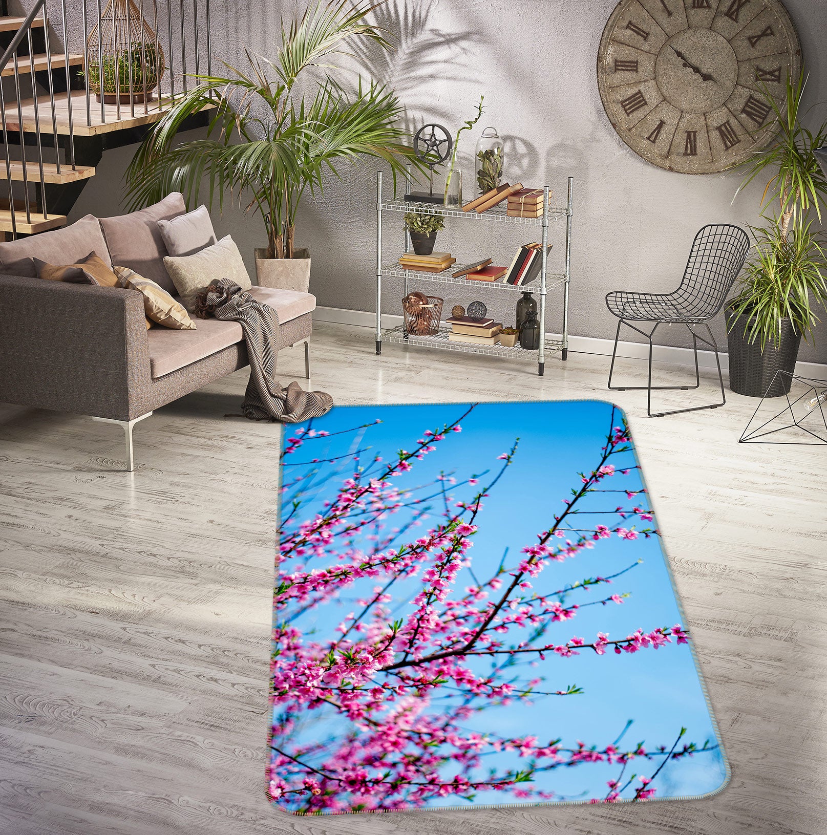 3D Plum Blossom 27052 Non Slip Rug Mat