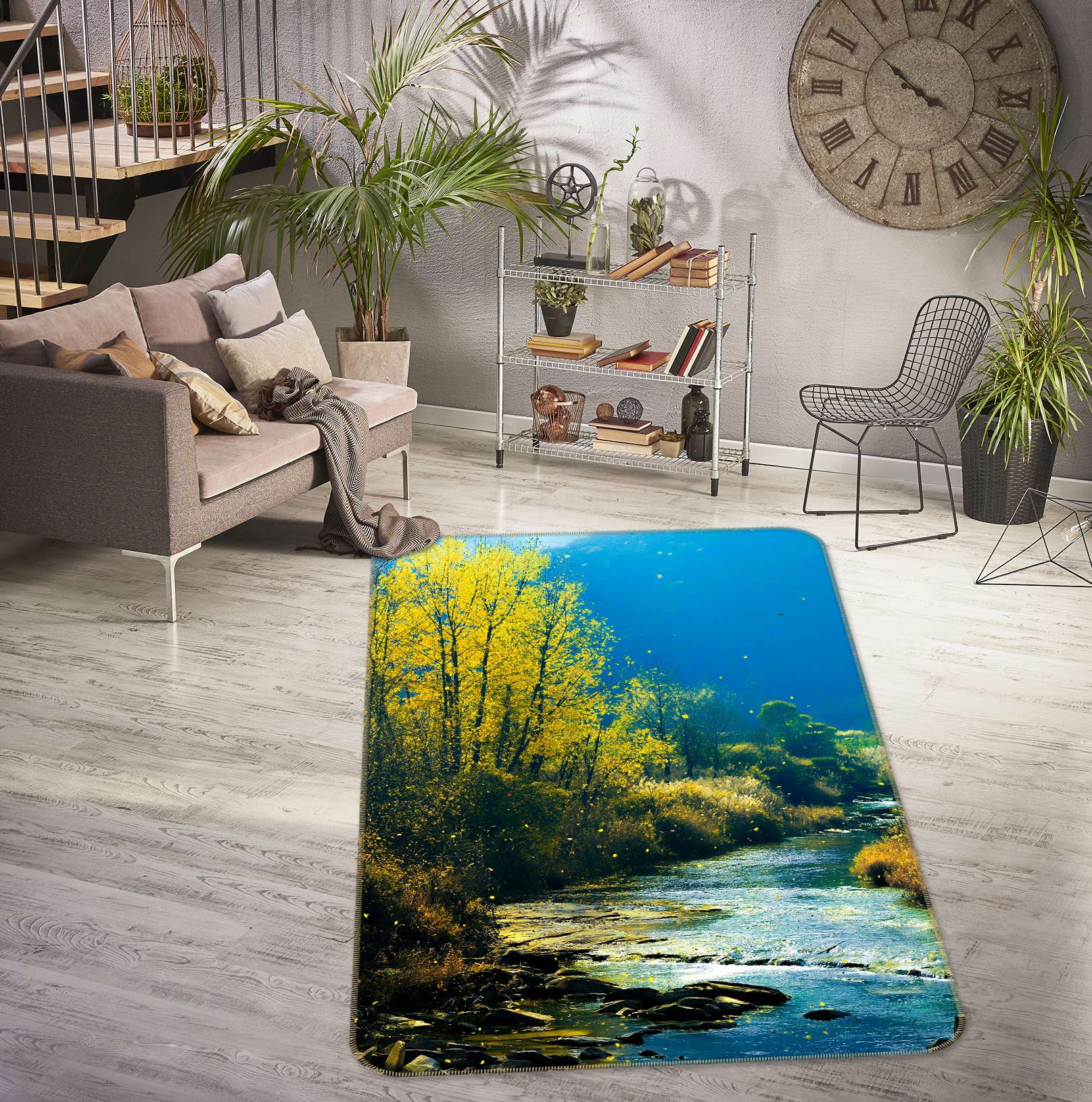 3D Tree River 27002 Non Slip Rug Mat