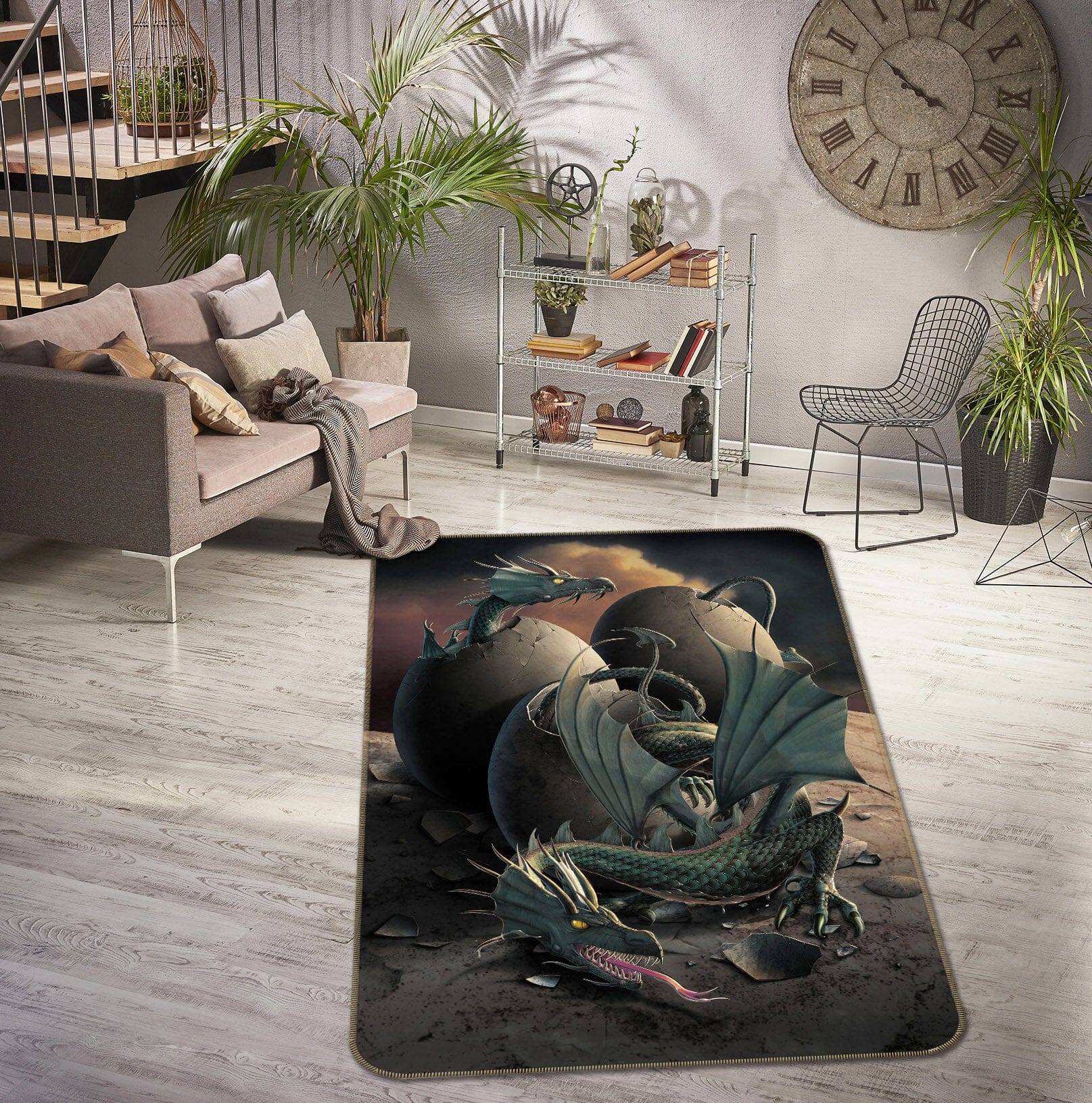 3D Dragon Offspring 1032 Vincent Hie Rug Non Slip Rug Mat Mat AJ Creativity Home