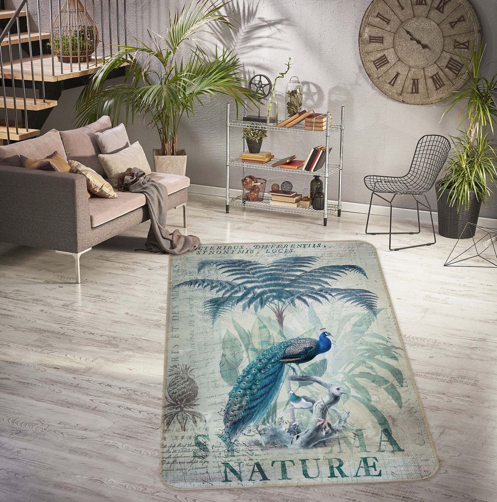 3D Wood Peacock 1027 Andrea haase Rug Non Slip Rug Mat Mat AJ Creativity Home