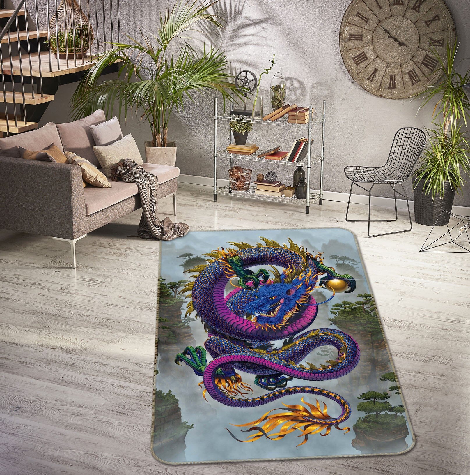 3D Good Fortune Dragon Def 1039 Vincent Hie Rug Non Slip Rug Mat Mat AJ Creativity Home