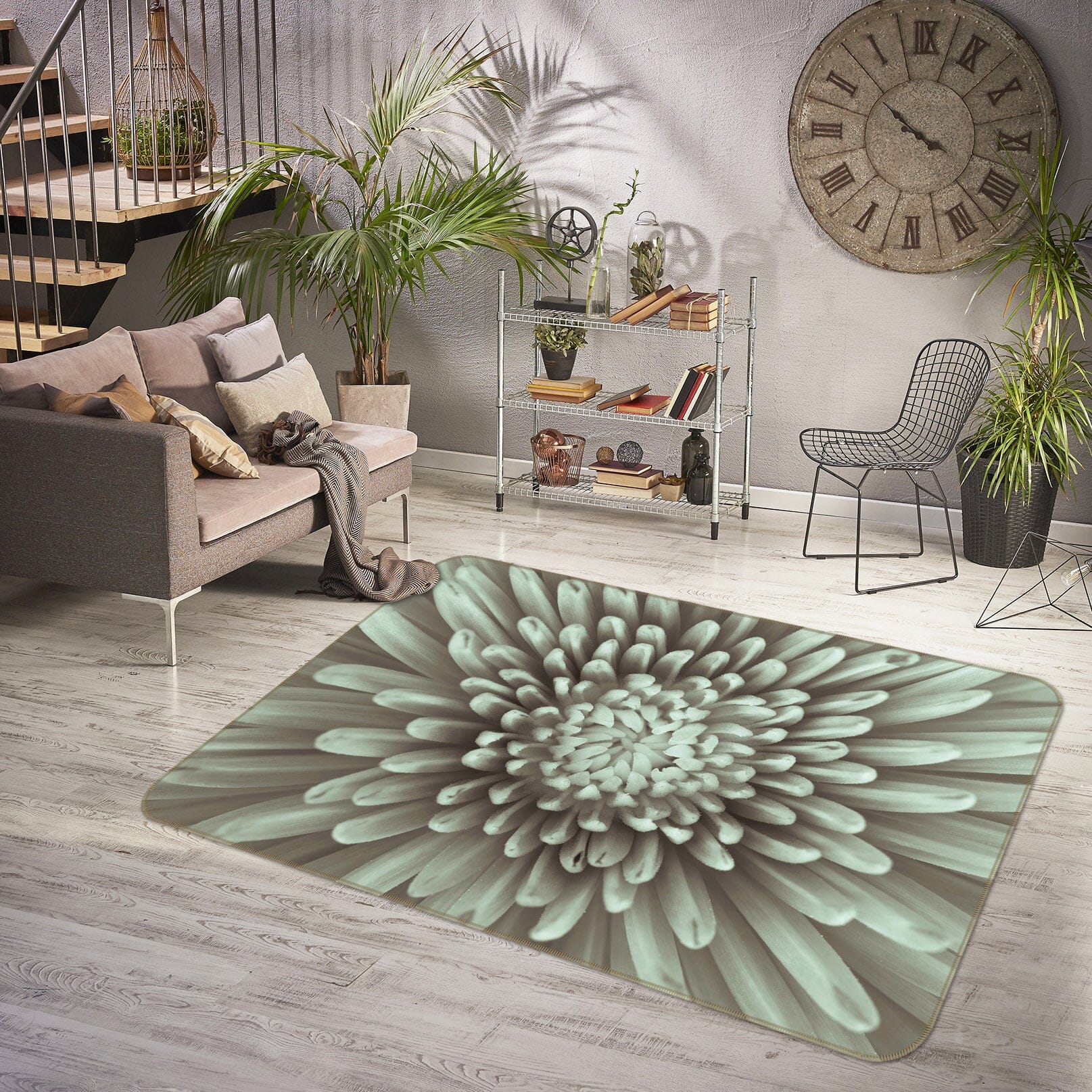 3D White Daisy 1001 Assaf Frank Rug Non Slip Rug Mat Mat AJ Creativity Home