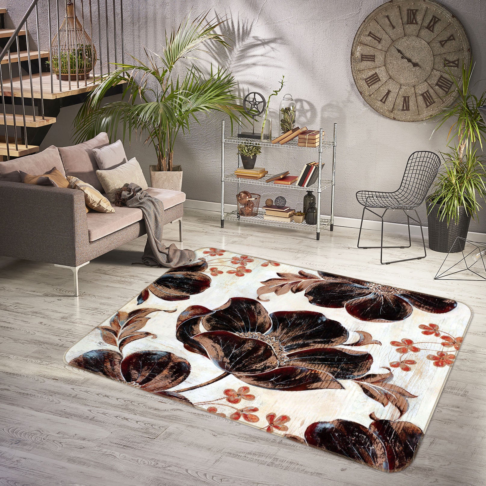 3D Flowers 32062 Non Slip Rug Mat