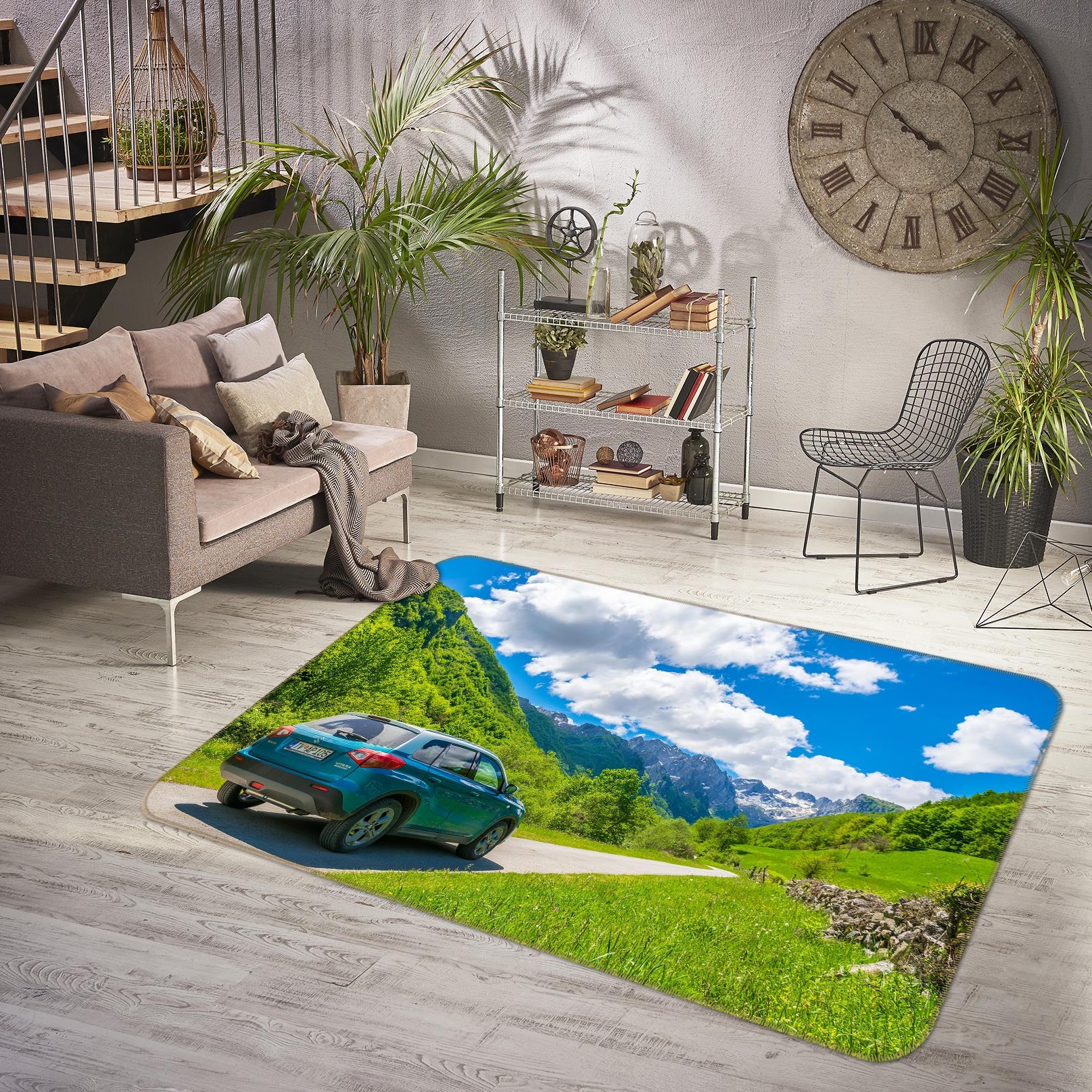 3D Grass Sky 67240 Vehicle Non Slip Rug Mat