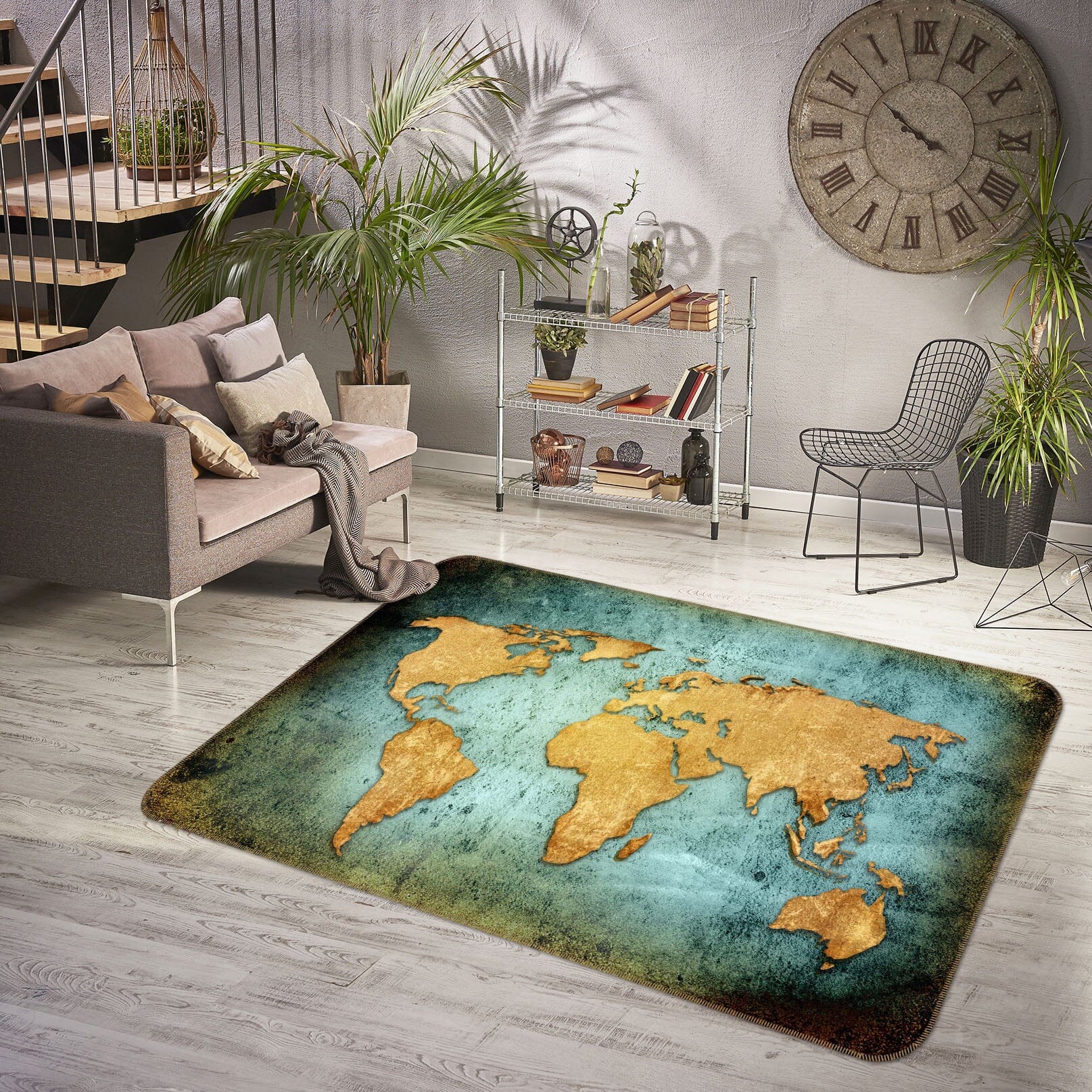 3D Auspicious Clouds 209 World Map Non Slip Rug Mat Mat AJ Creativity Home
