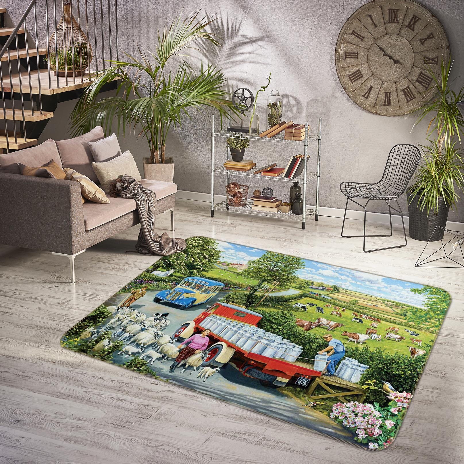 3D The Country Bus 1109 Trevor Mitchell Rug Non Slip Rug Mat Mat AJ Creativity Home