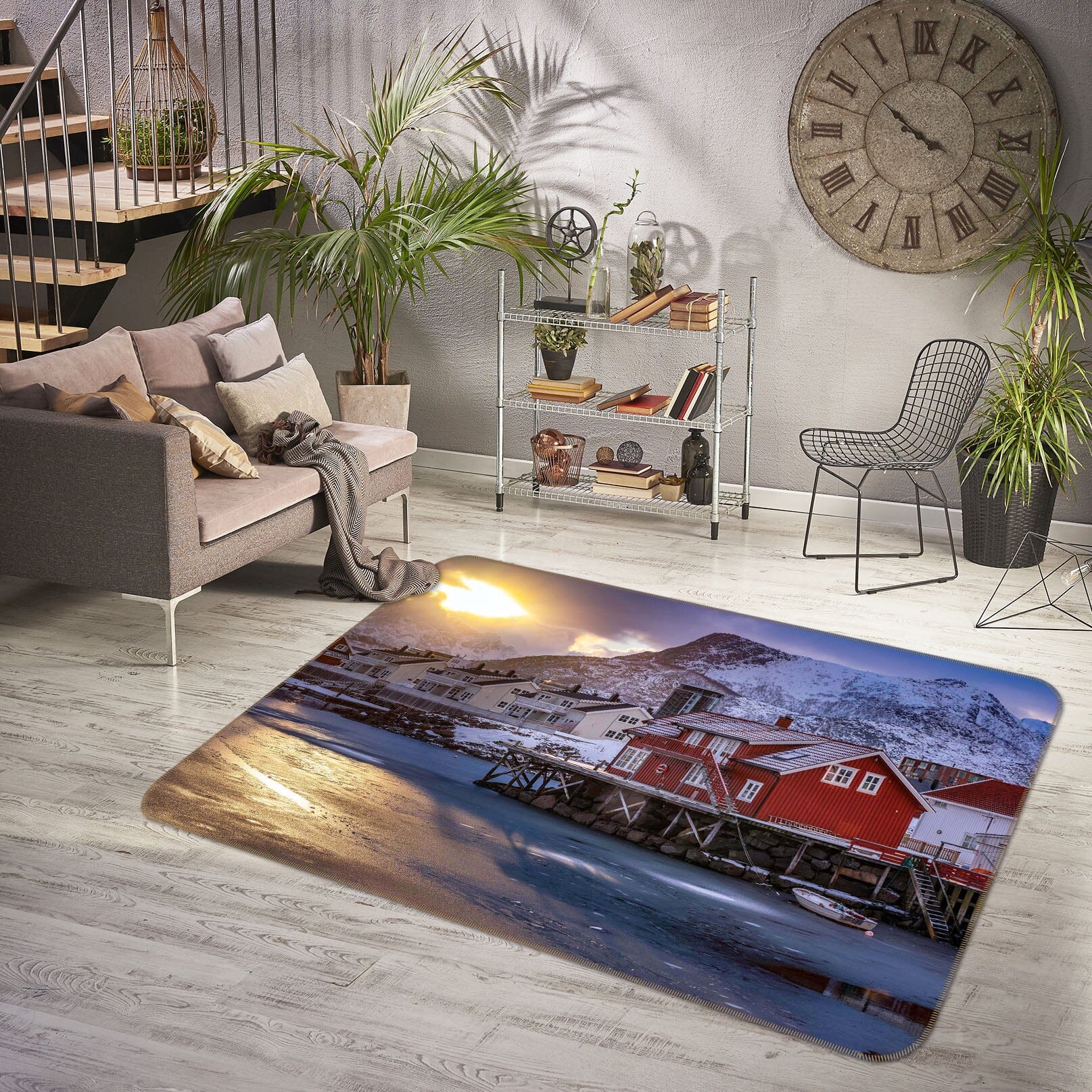 3D Red House 1110 Marco Carmassi Rug Non Slip Rug Mat Mat AJ Creativity Home