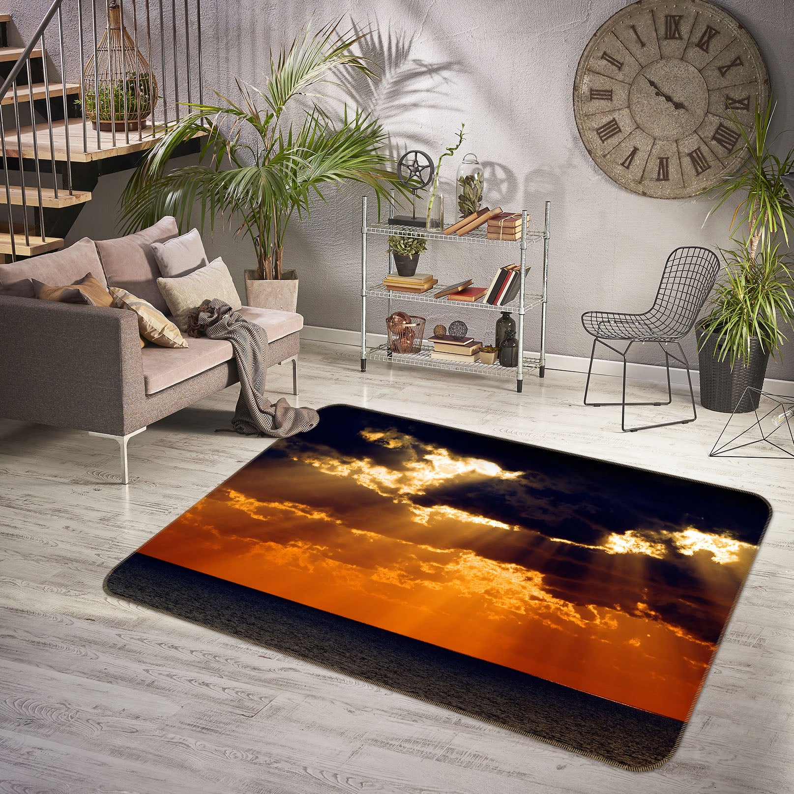 3D Clouds 31169 Non Slip Rug Mat