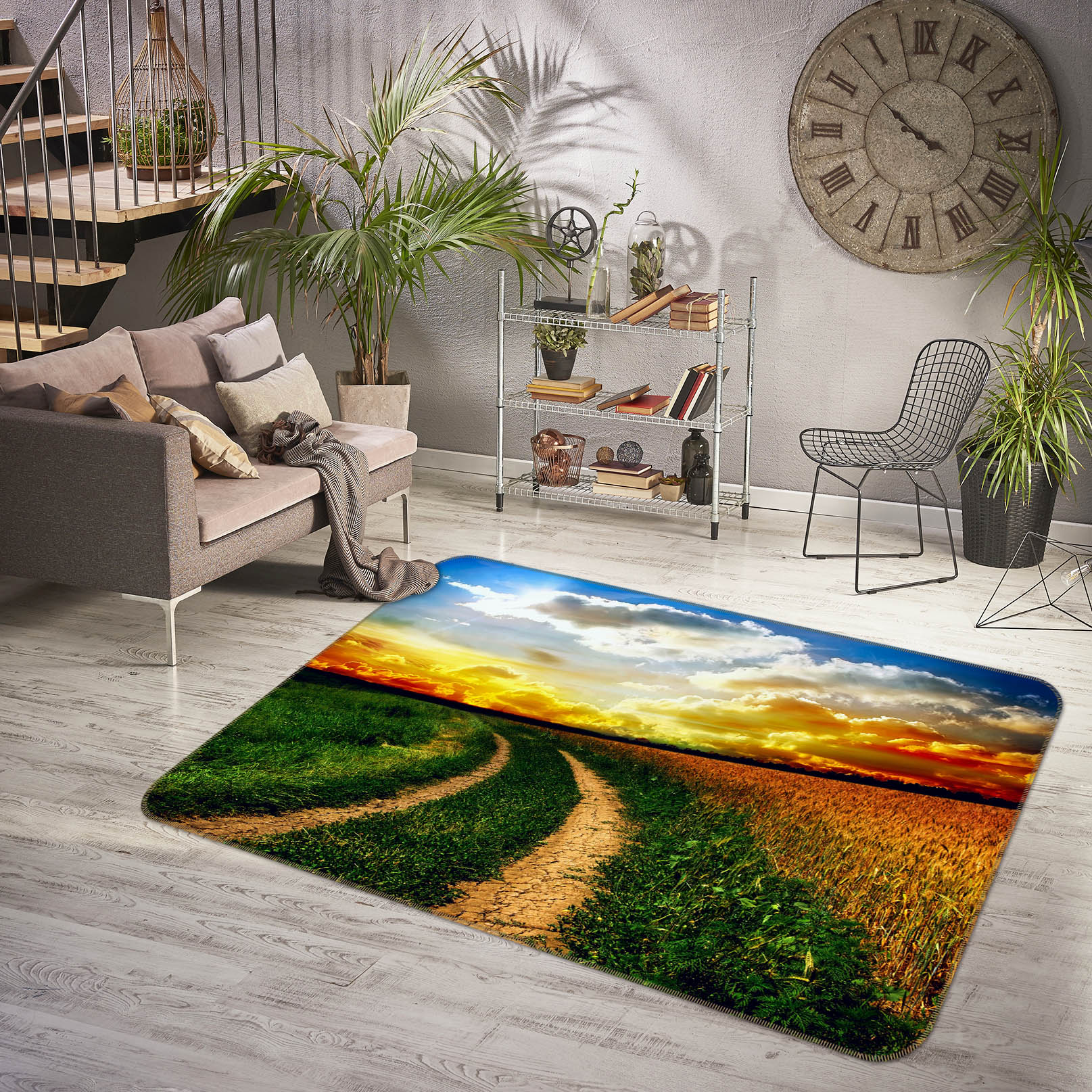 3D Country Road 27106 Non Slip Rug Mat