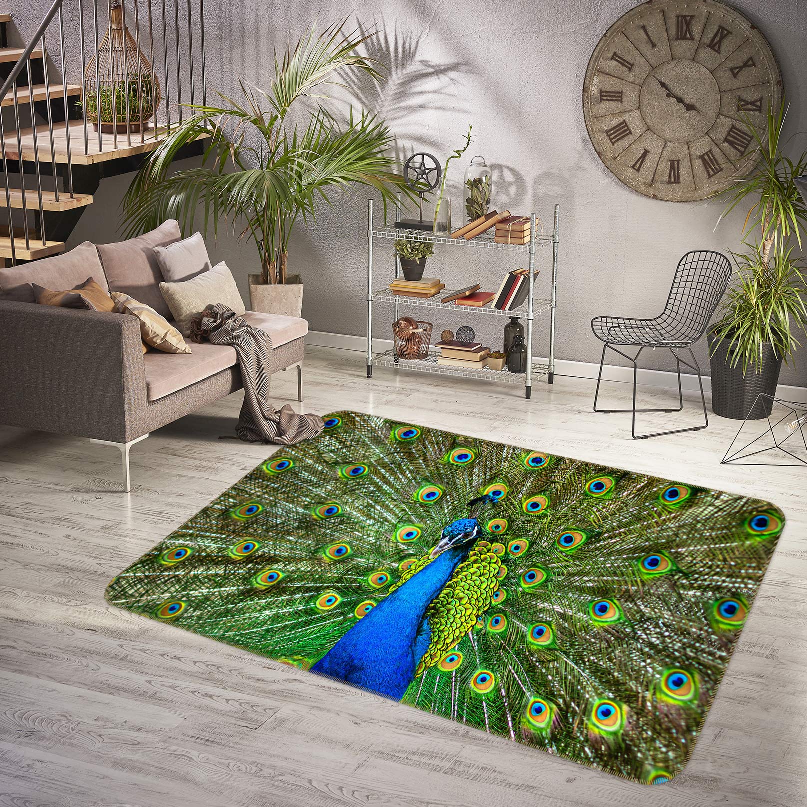 3D Peacock 30044 Non Slip Rug Mat