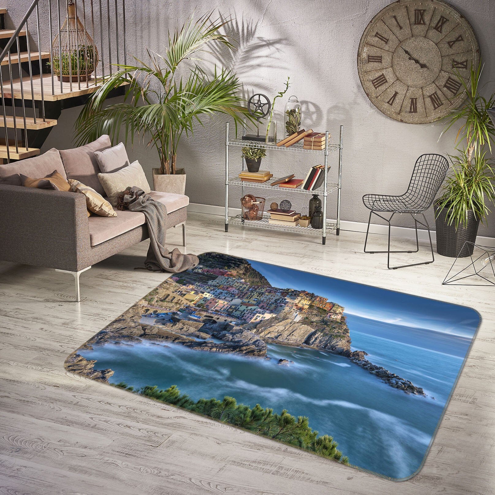 3D Blue Island 1162 Marco Carmassi Rug Non Slip Rug Mat Mat AJ Creativity Home