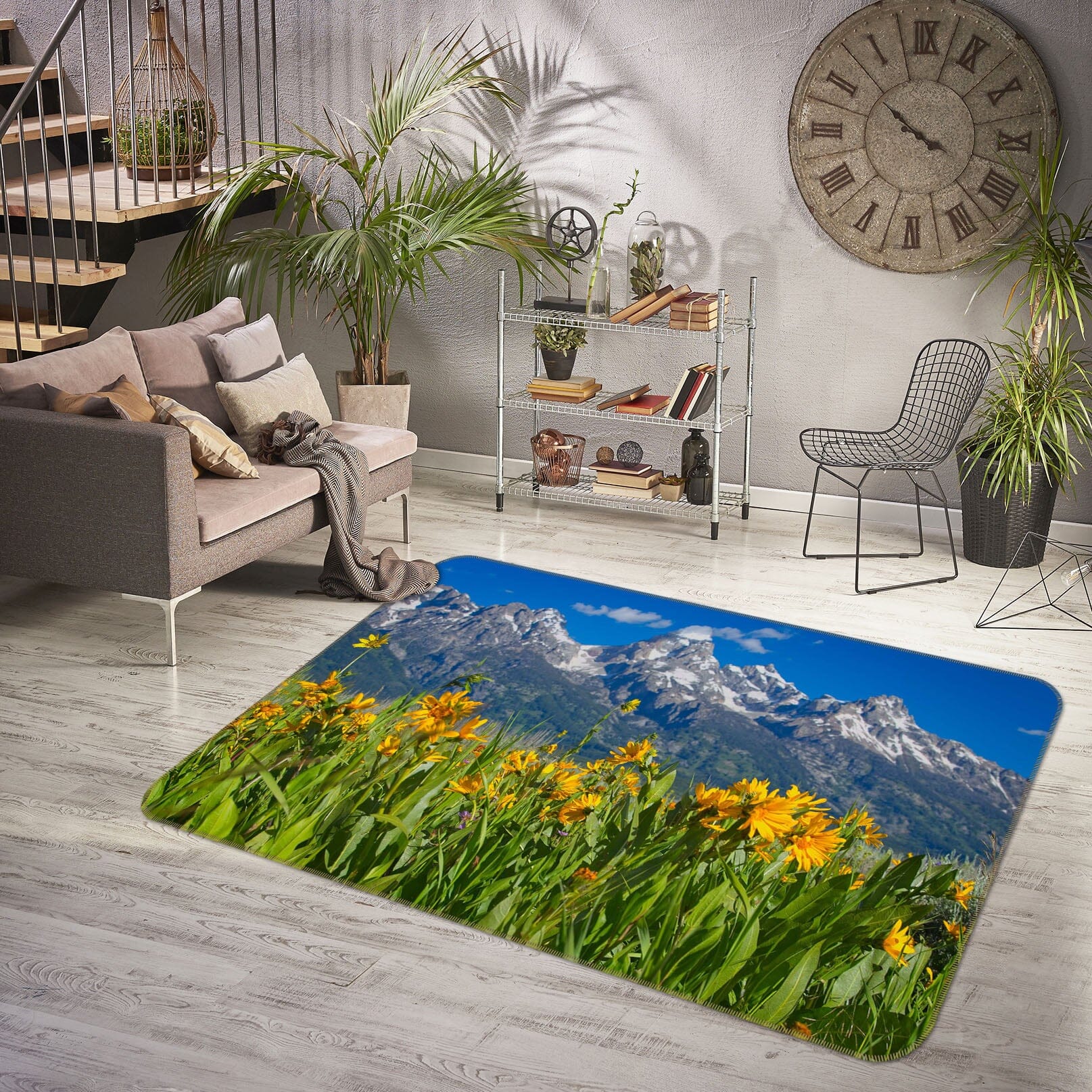 3D Mountain Wildflowers 1118 Kathy Barefield Rug Non Slip Rug Mat Mat AJ Creativity Home