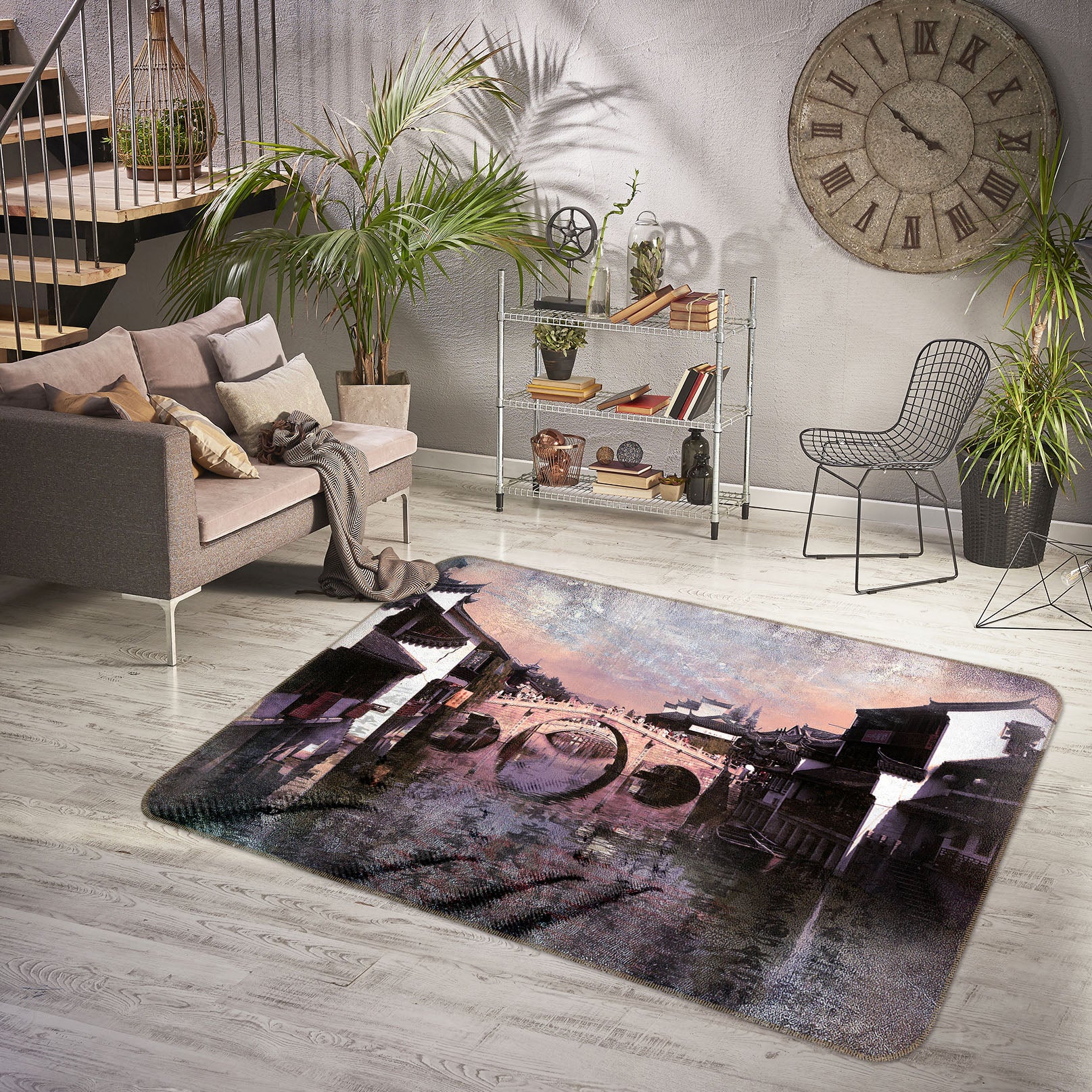 3D Bridge Houses 32002 Non Slip Rug Mat
