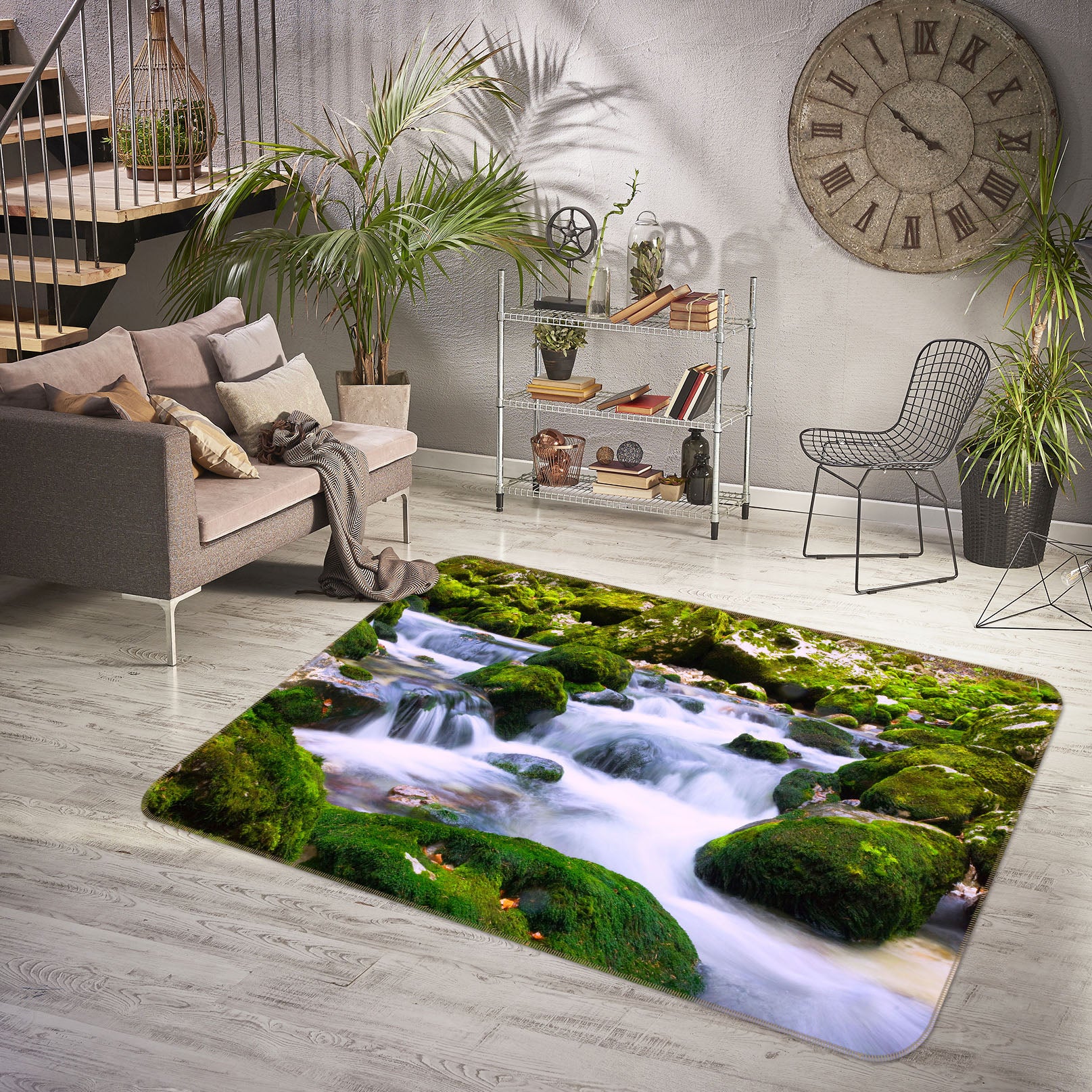 3D Stone Water 34117 Non Slip Rug Mat