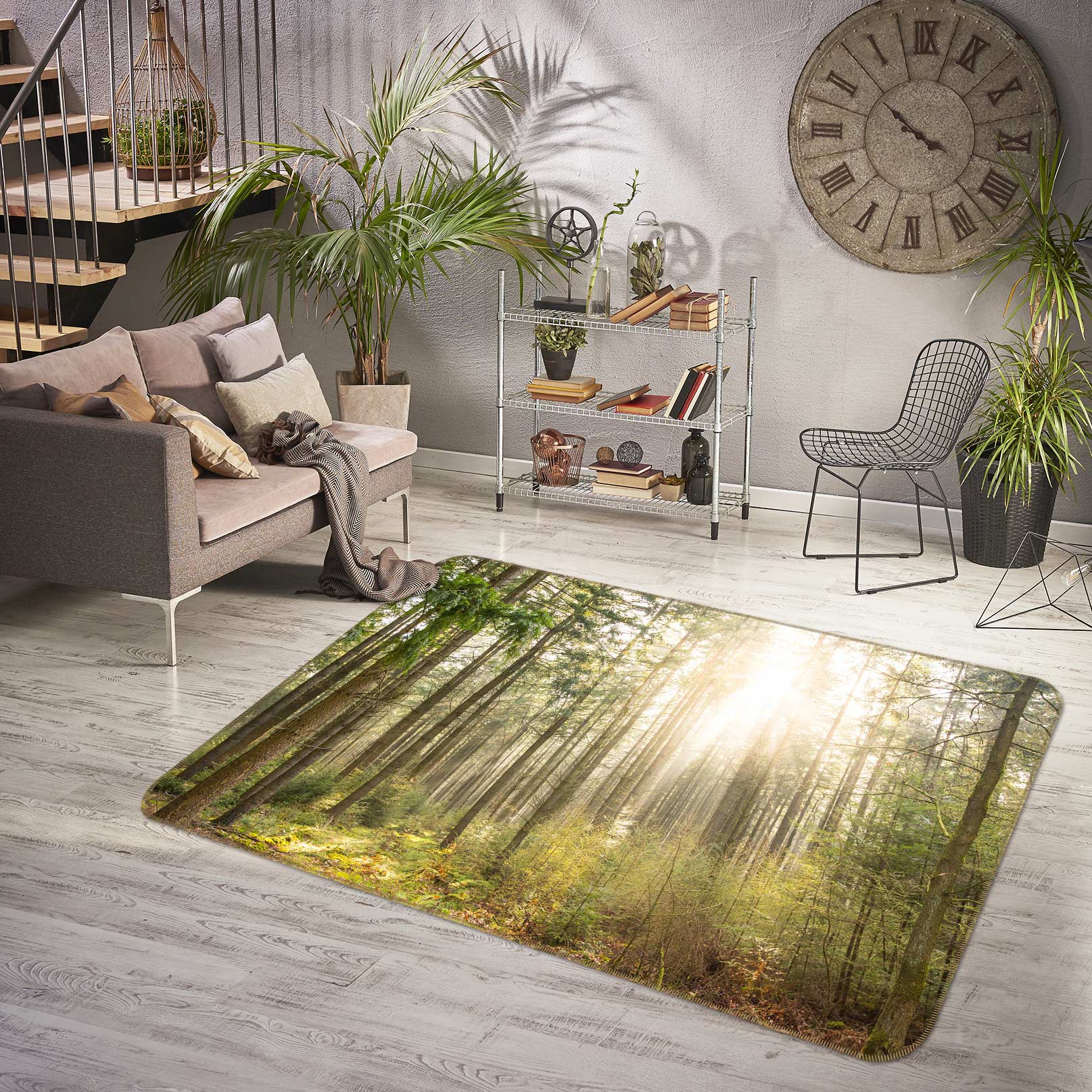 3D Forest Sunlight 76292 Non Slip Rug Mat