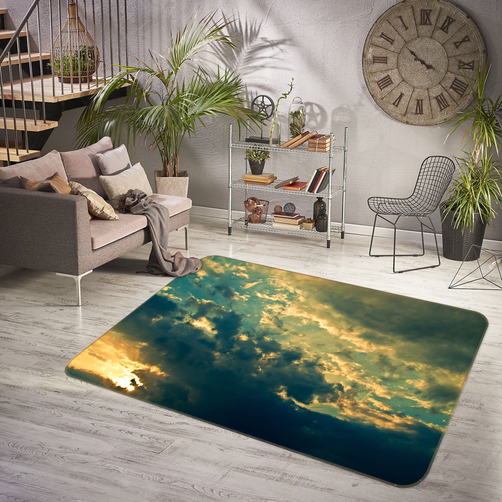 3D Clouds 75226 Non Slip Rug Mat