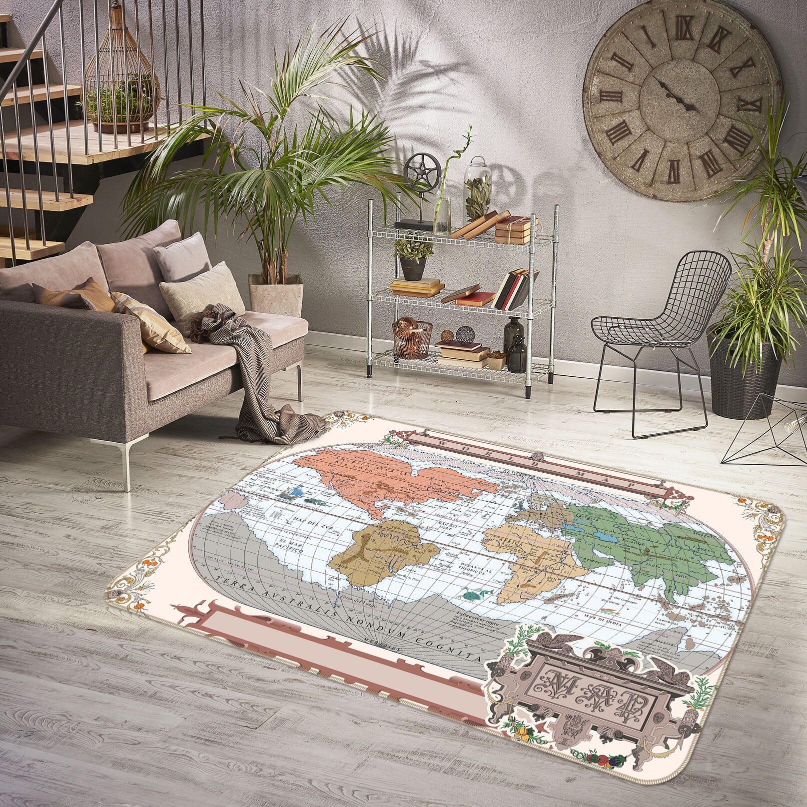 3D Color Painting 246 World Map Non Slip Rug Mat Mat AJ Creativity Home