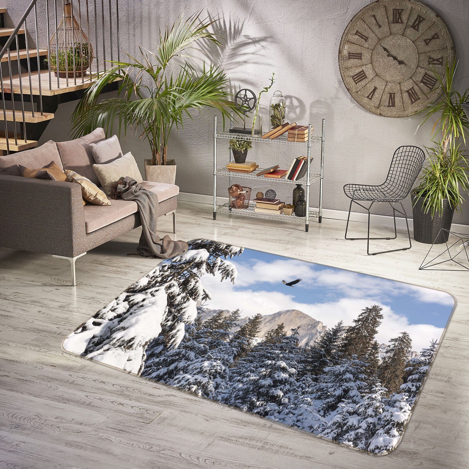 3D Heavy Snow Forest 1155 Marco Carmassi Rug Non Slip Rug Mat Mat AJ Creativity Home