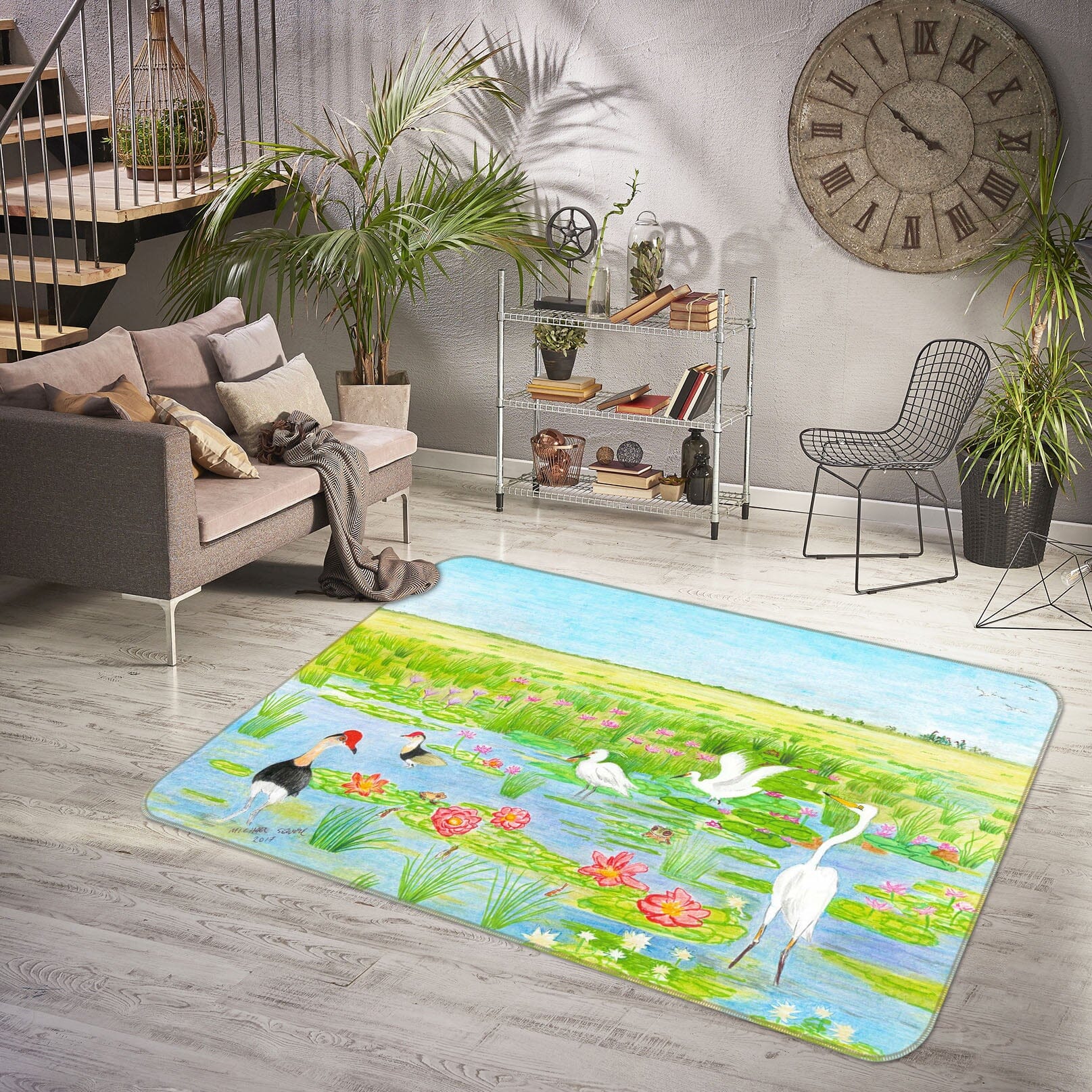 3D Spring Pond 1507 Michael Sewell Rug Non Slip Rug Matt Mat AJ Creativity Home