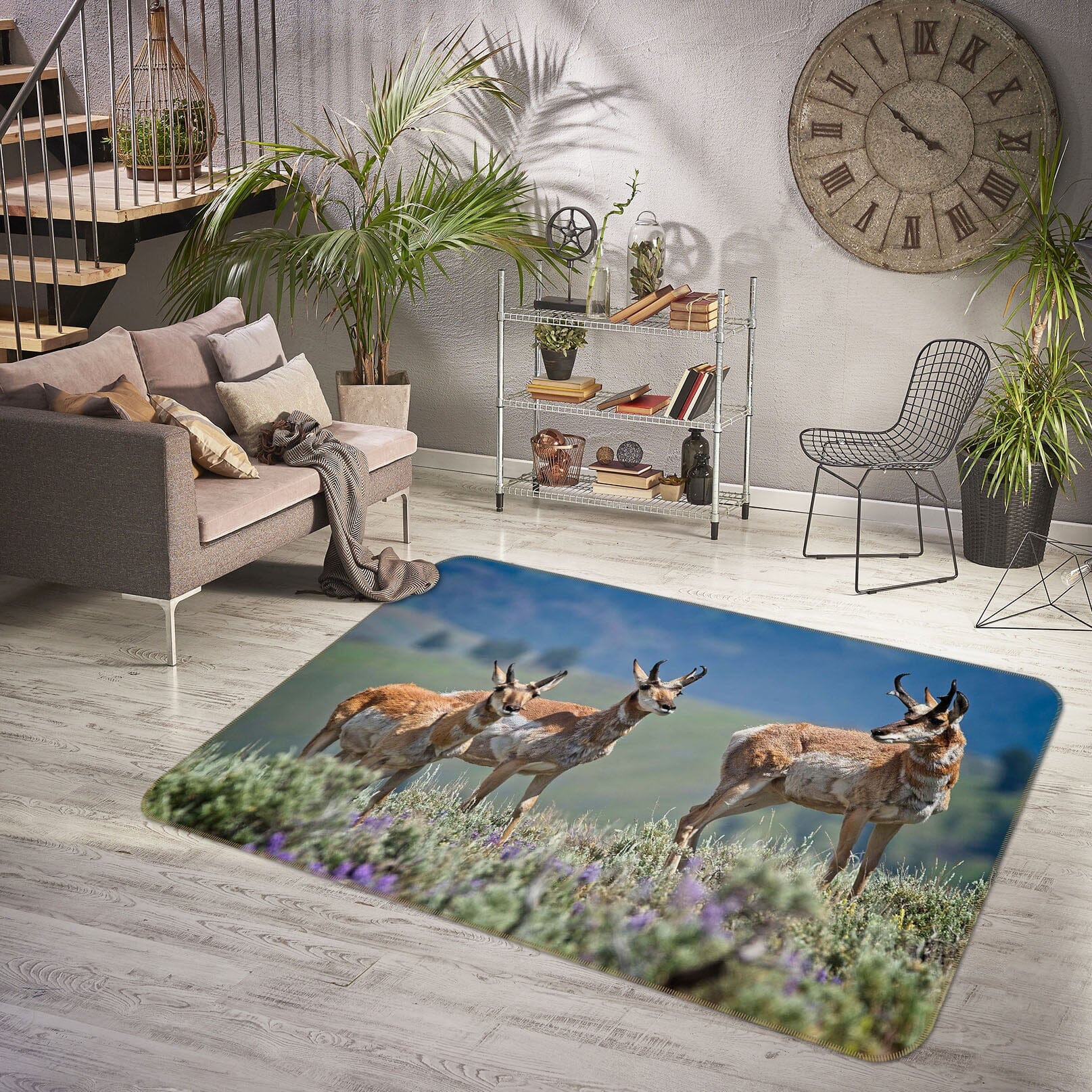3D Pronghorn Antelope 1101 Kathy Barefield Rug Non Slip Rug Mat Mat AJ Creativity Home