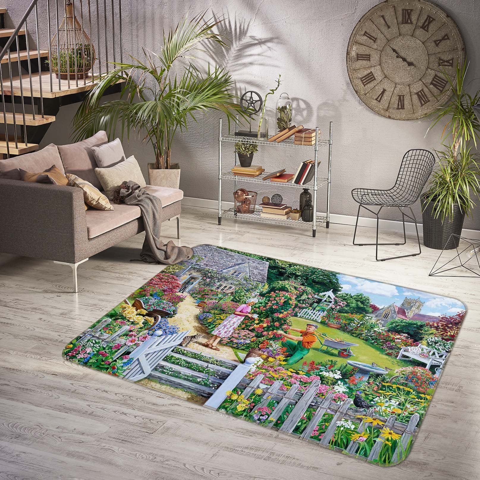 3D Beautiful Garden 1106 Trevor Mitchell Rug Non Slip Rug Mat Mat AJ Creativity Home