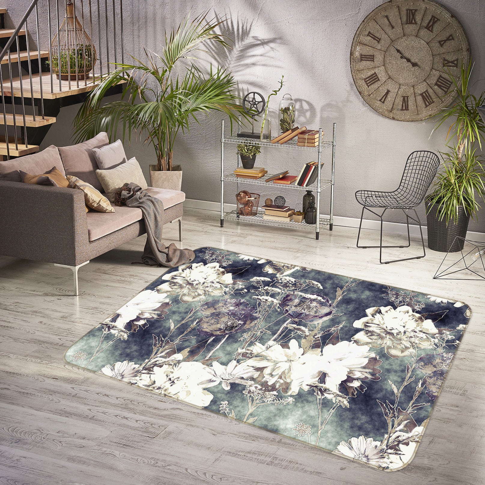 3D Flower 33031 Non Slip Rug Mat