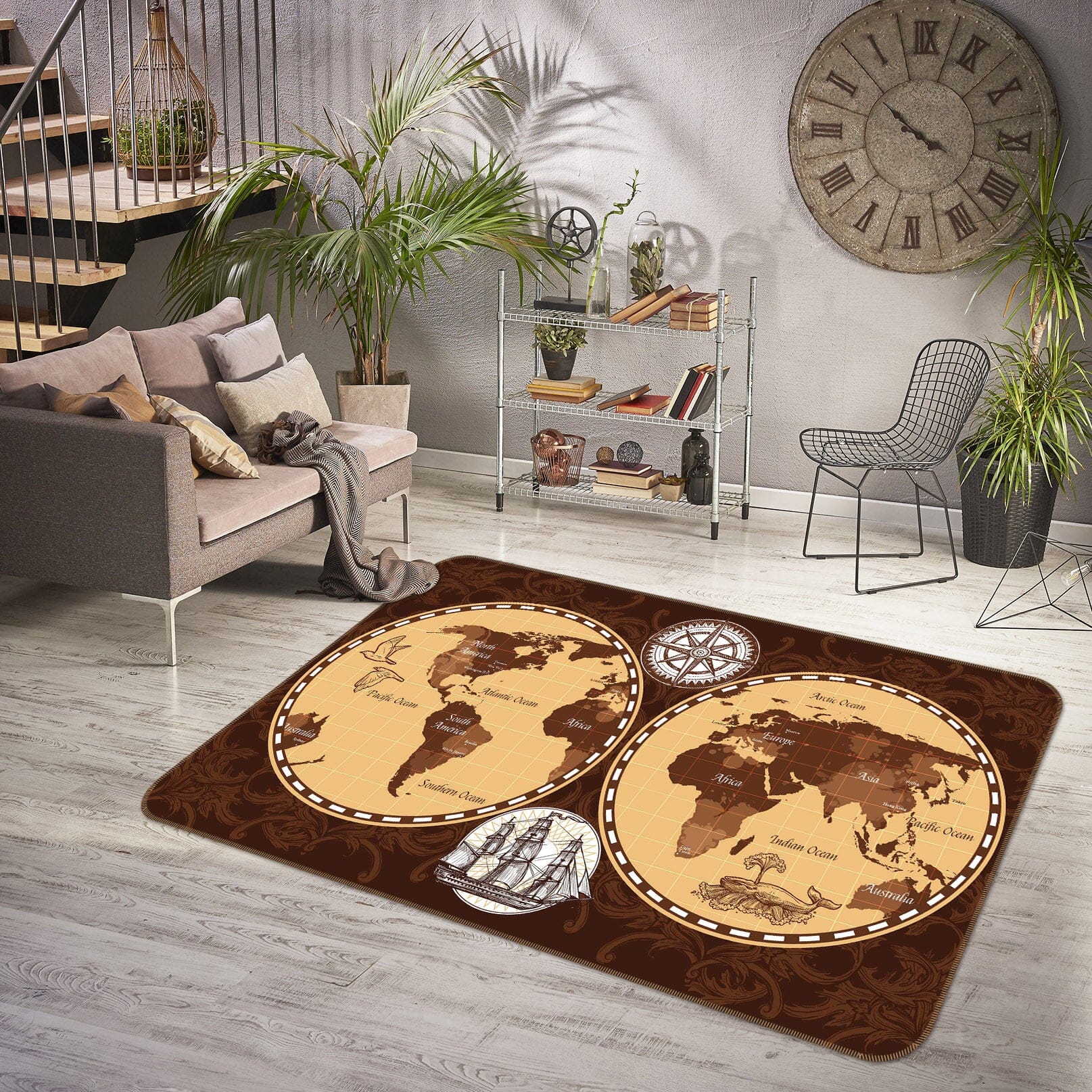3D Black Shadow 258 World Map Non Slip Rug Mat Mat AJ Creativity Home