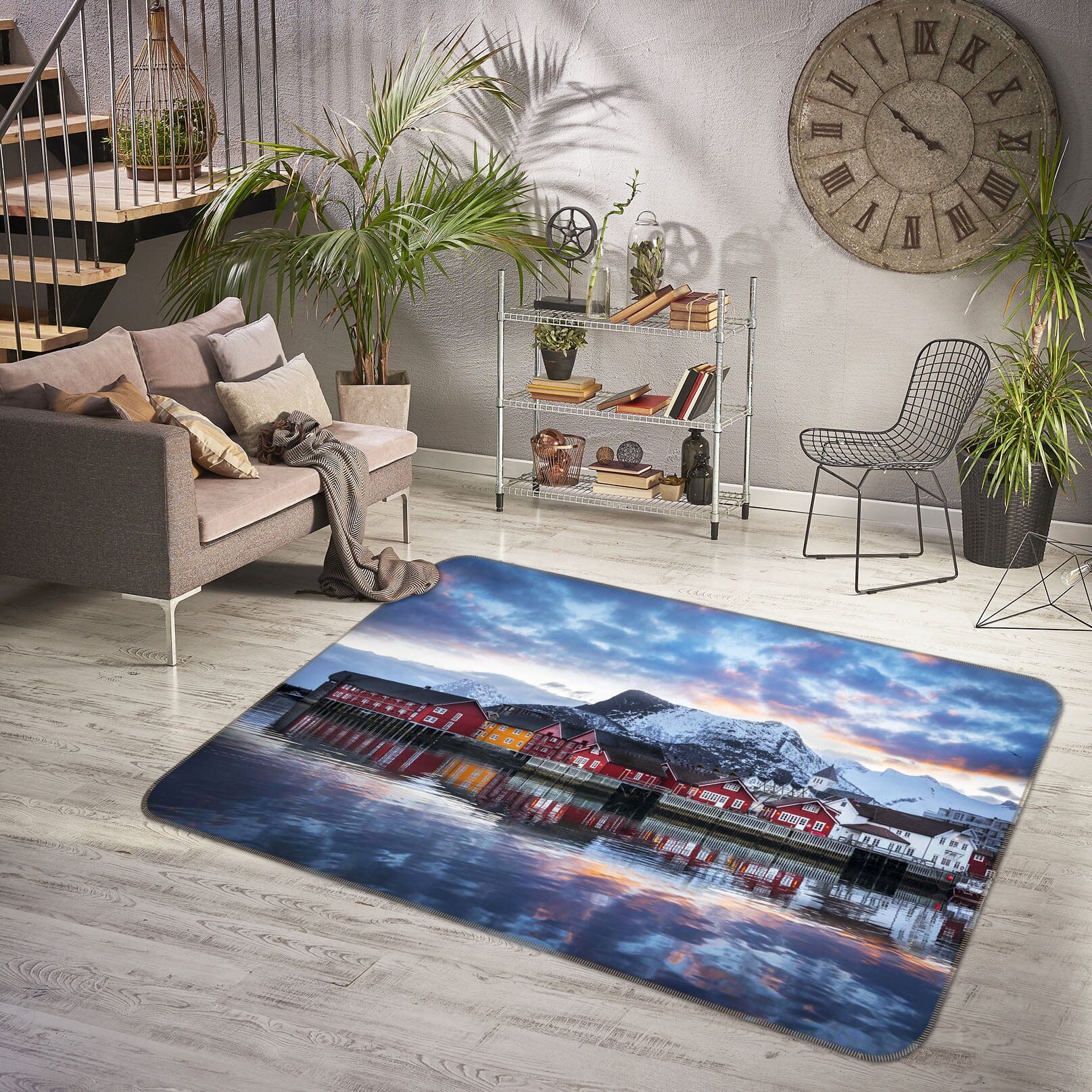 3D Water House 1135 Marco Carmassi Rug Non Slip Rug Mat Mat AJ Creativity Home