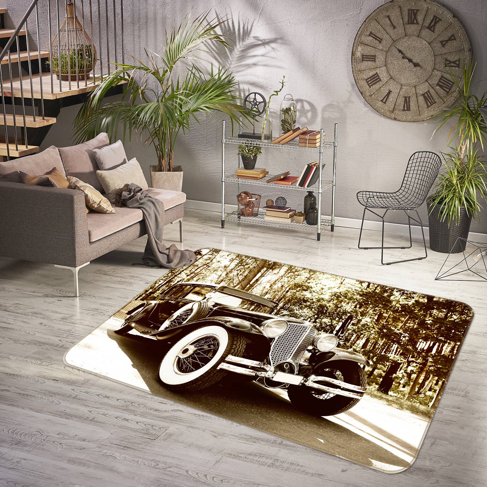 3D Black Car 67180 Vehicle Non Slip Rug Mat