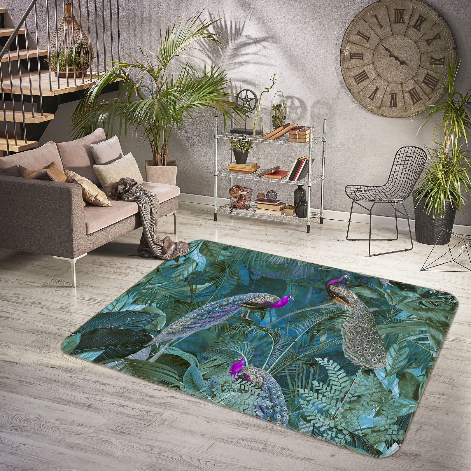 3D Peacock Forest 1008 Andrea haase Rug Non Slip Rug Mat Mat AJ Creativity Home