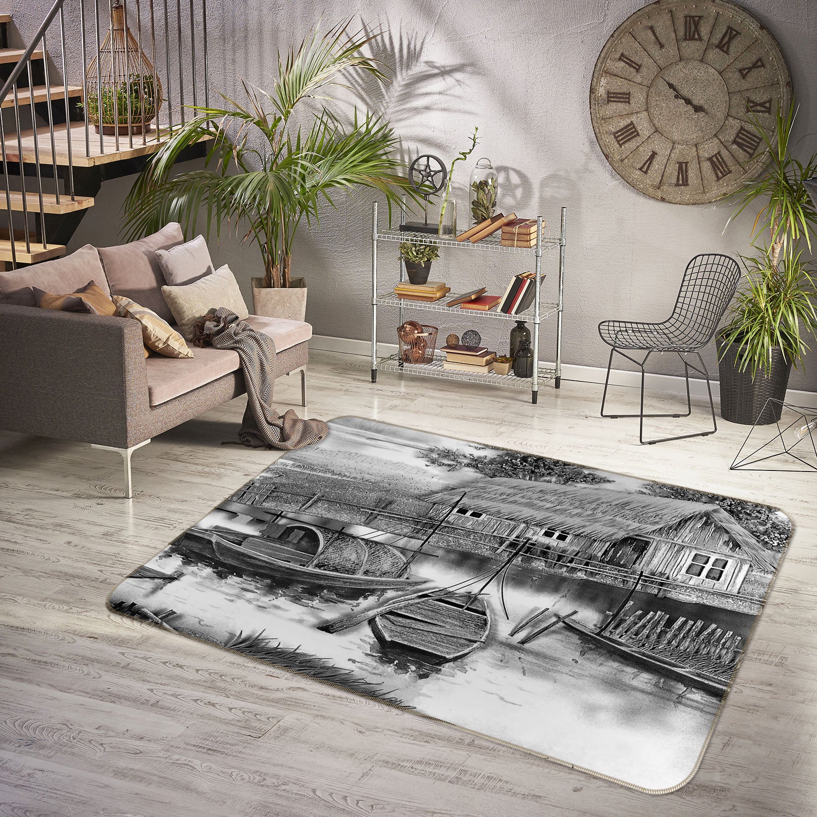 3D Ferry River 32013 Non Slip Rug Mat