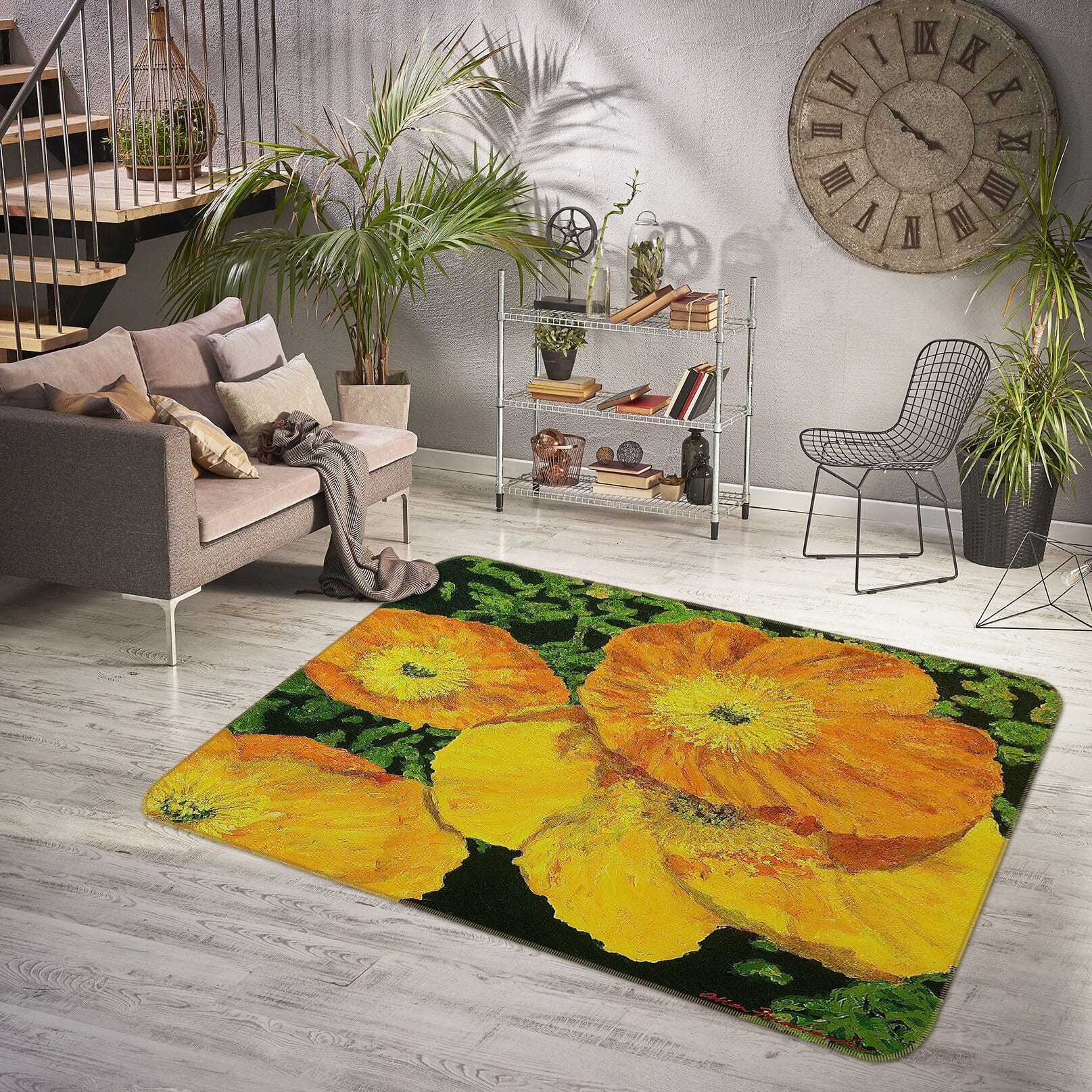 3D Yellow Flower 1039 Allan P. Friedlander Rug Non Slip Rug Mat Mat AJ Creativity Home