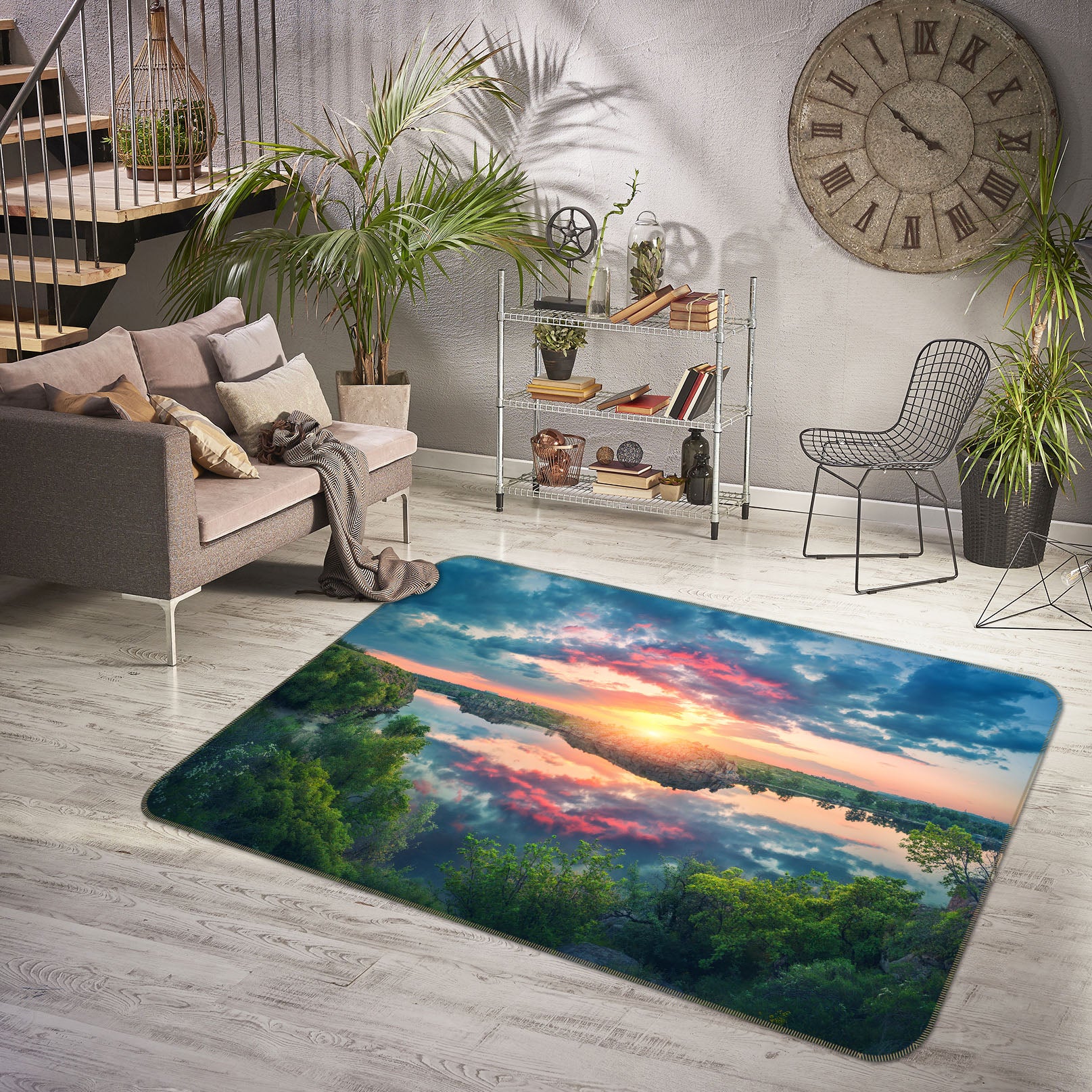 3D Sky Reflection 29144 Non Slip Rug Mat