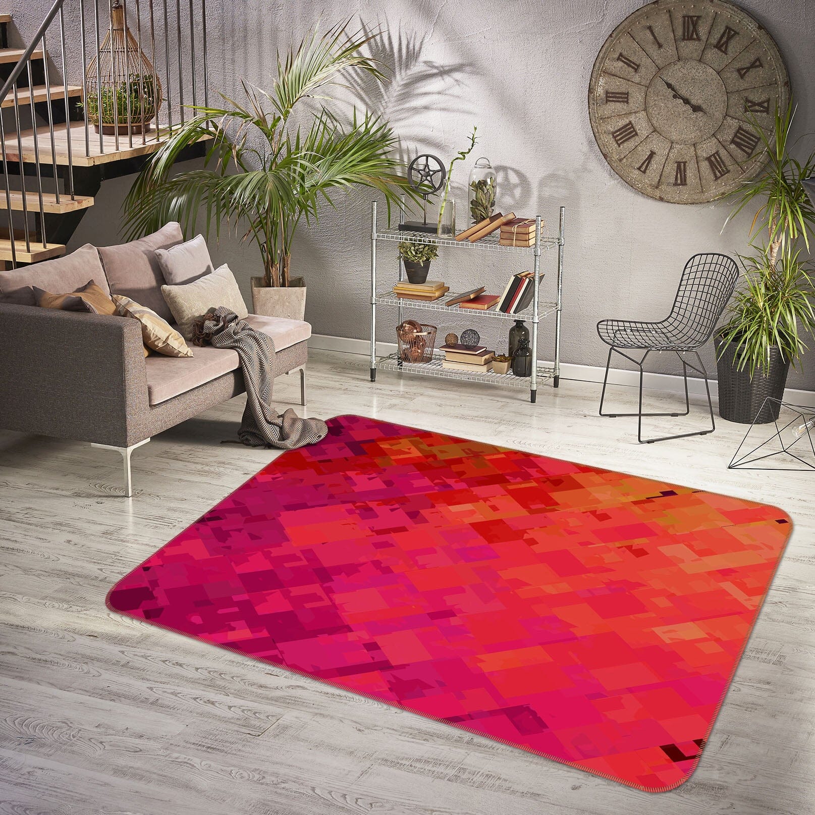 3D Orange Red Graffiti 1006 Shandra Smith Rug Non Slip Rug Mat Mat AJ Creativity Home