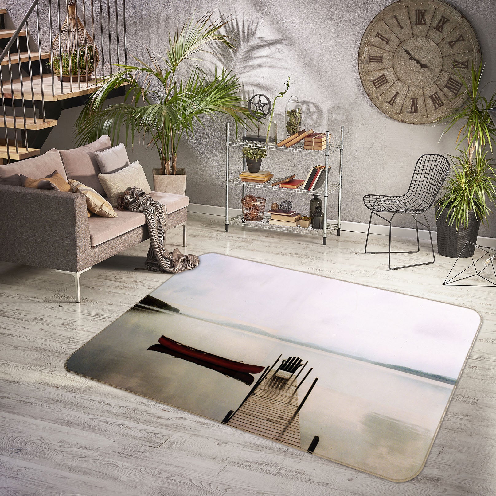 3D Lake Bridge Gallery 32066 Non Slip Rug Mat