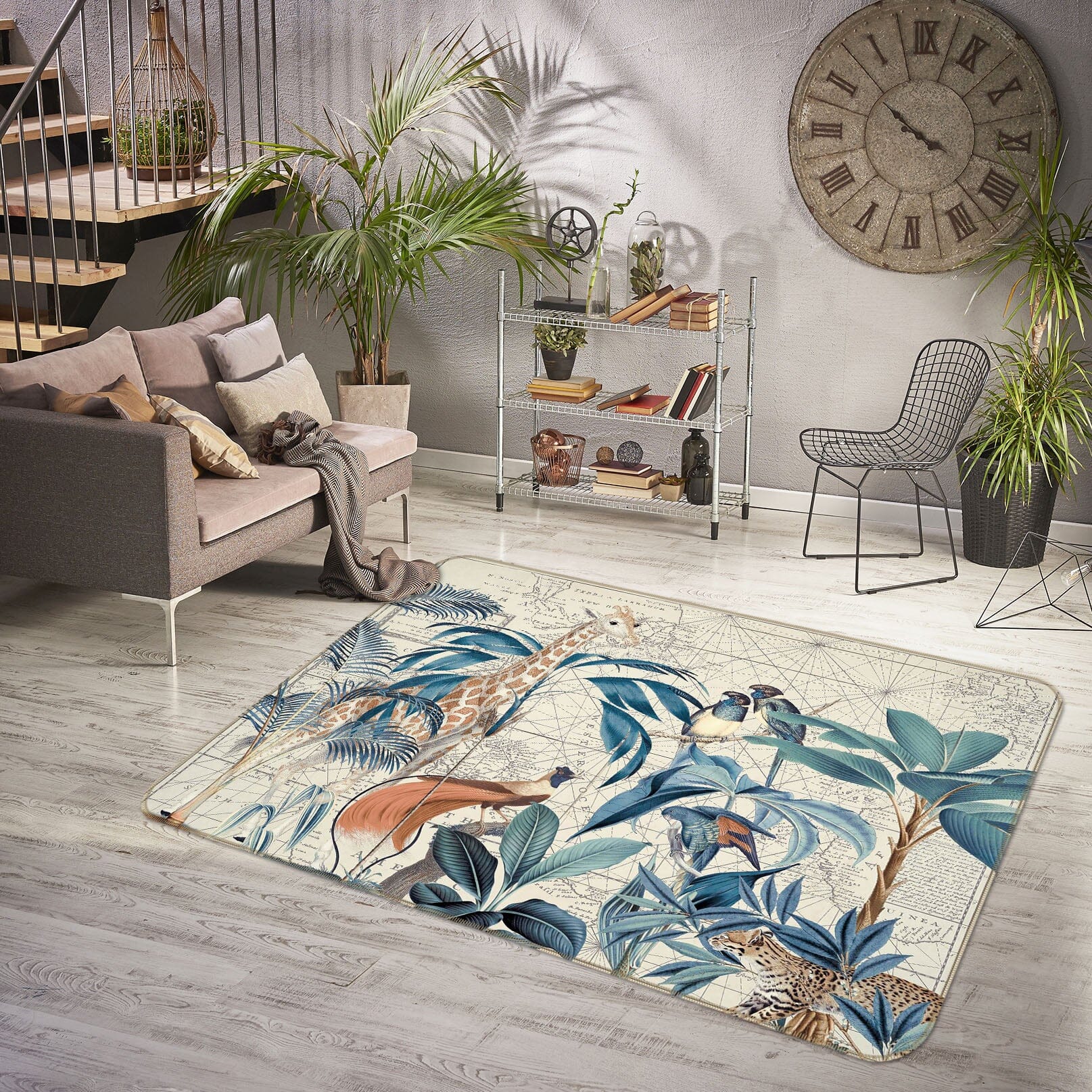 3D Palm Tree Map 1046 Andrea haase Rug Non Slip Rug Mat Mat AJ Creativity Home