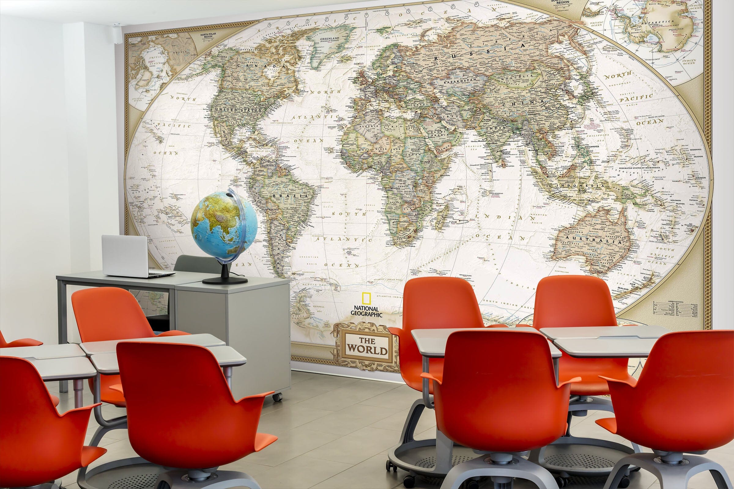 3D World Map 016 Wall Murals Wallpaper AJ Wallpaper 2
