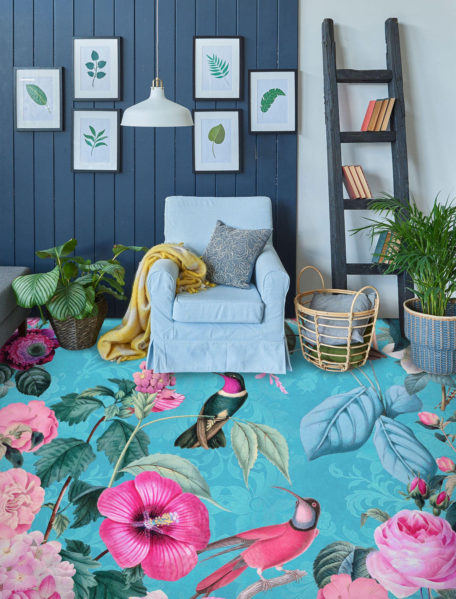 3D Bird Flower 104149 Andrea Haase Floor Mural