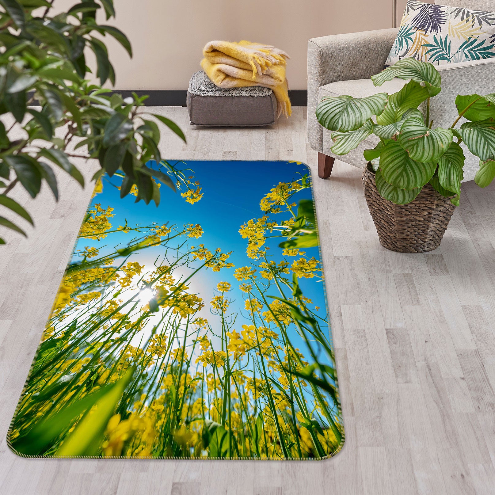 3D Rape Blossoms 27076 Non Slip Rug Mat