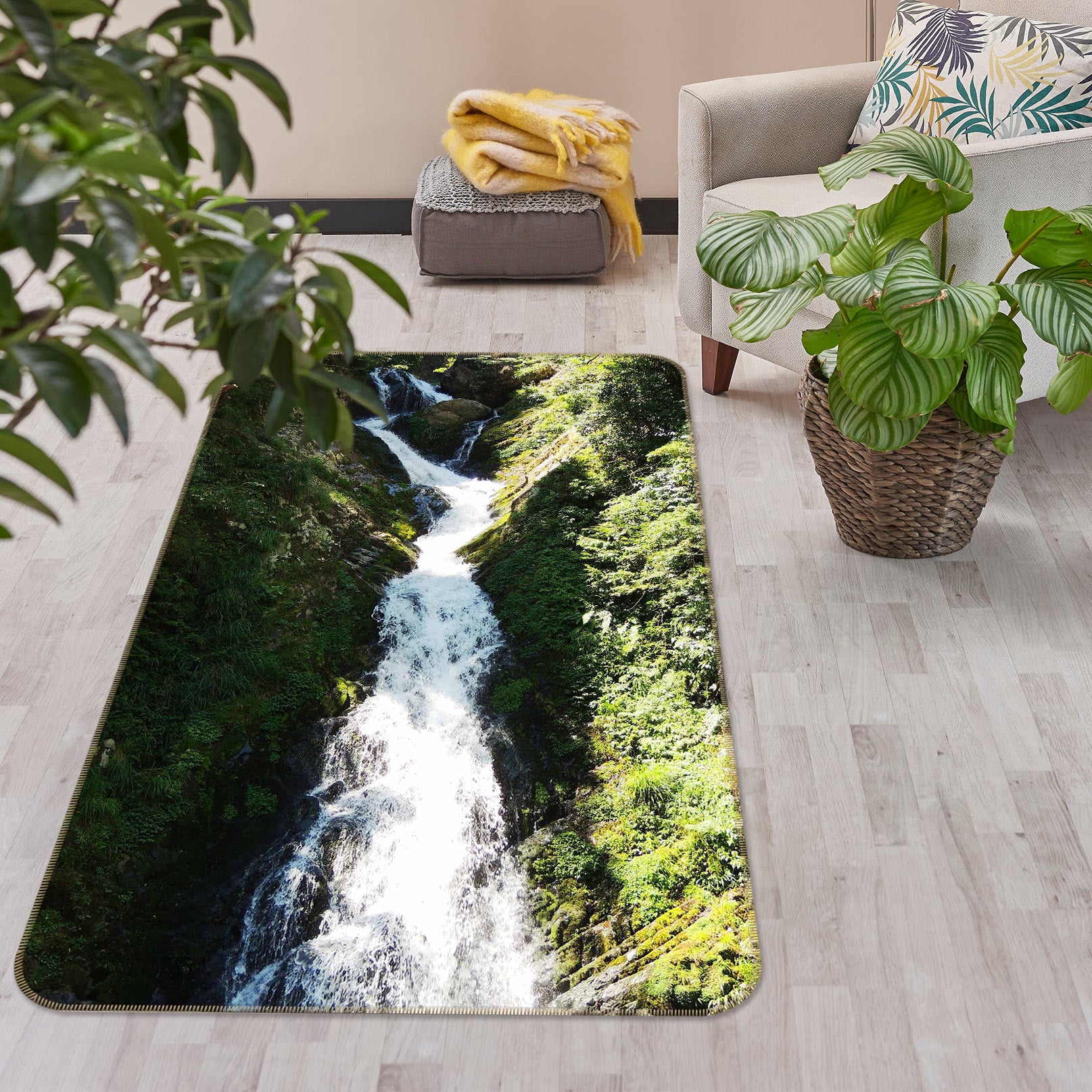 3D Mountain Torrent 27035 Non Slip Rug Mat
