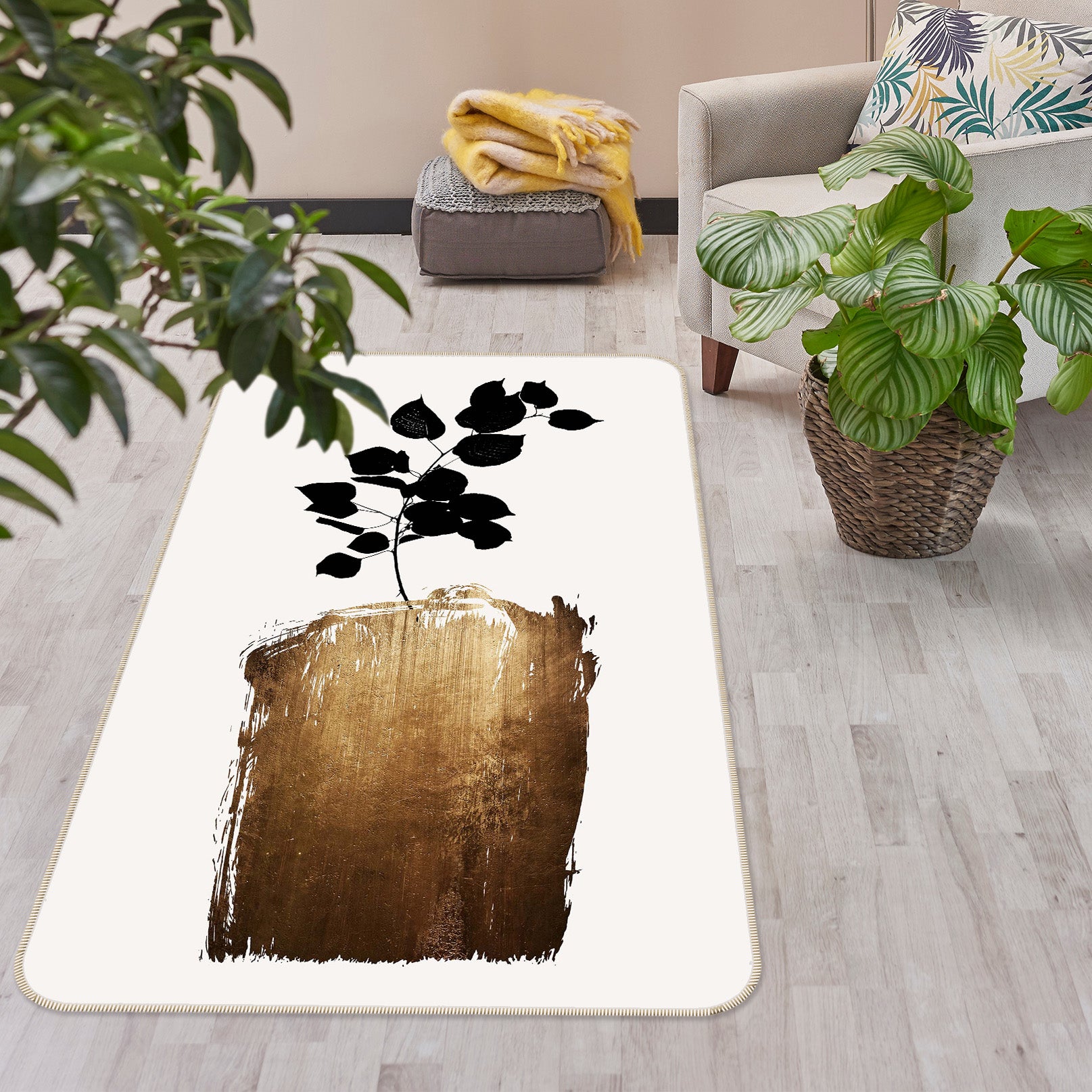 3D Golden Land 1107 Boris Draschoff Rug Non Slip Rug Mat