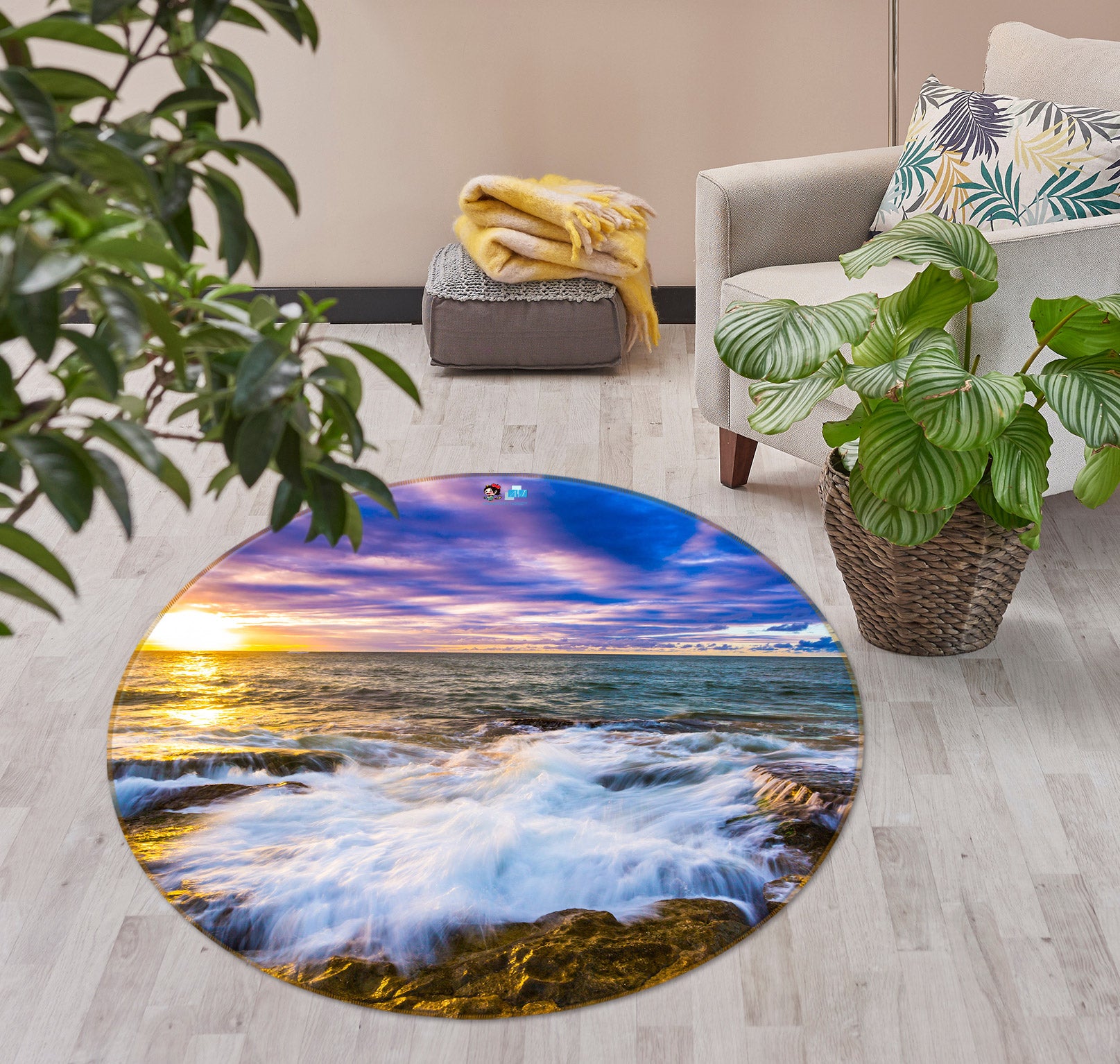 3D Waves 72221 Round Non Slip Rug Mat