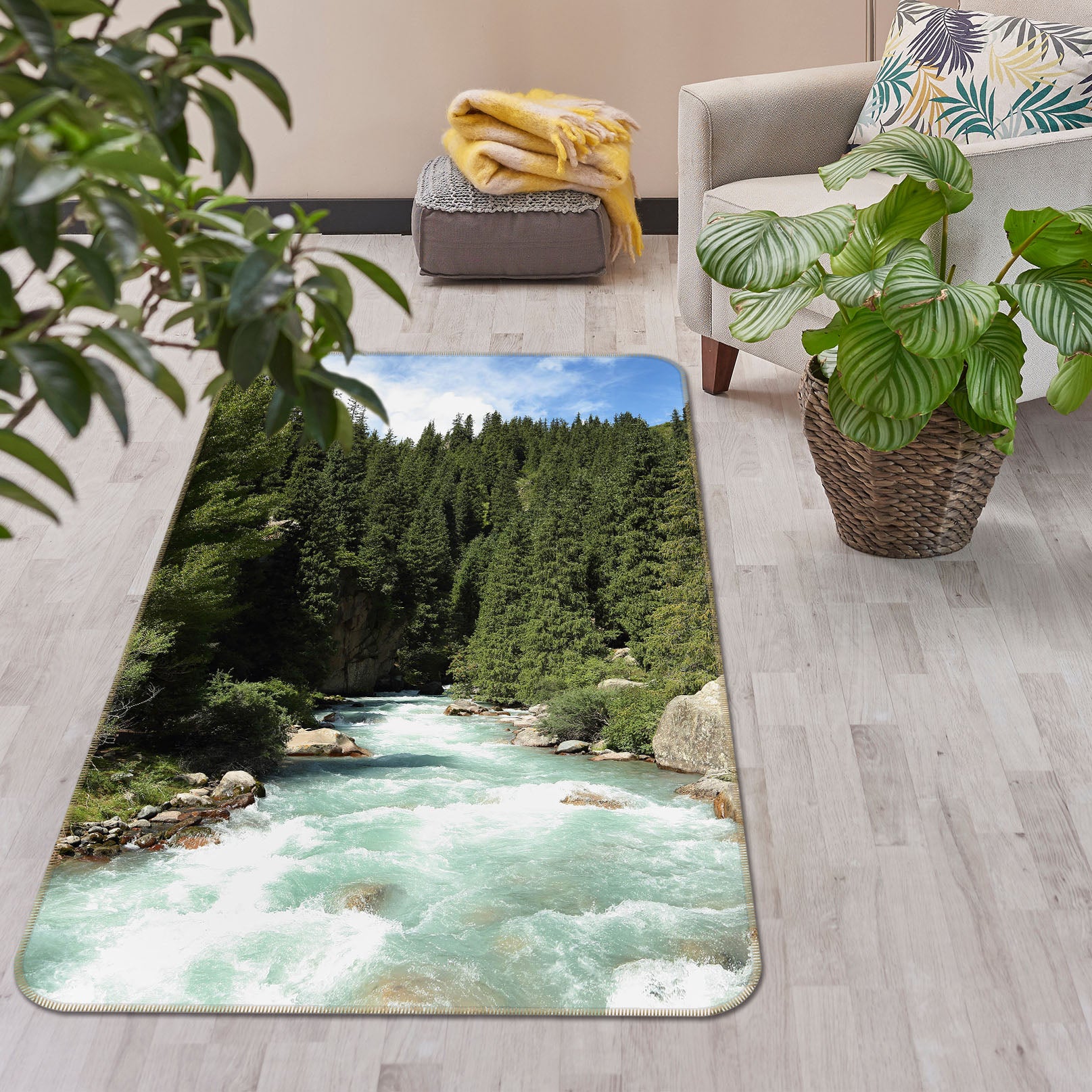 3D Whitewater Forest 31112 Non Slip Rug Mat