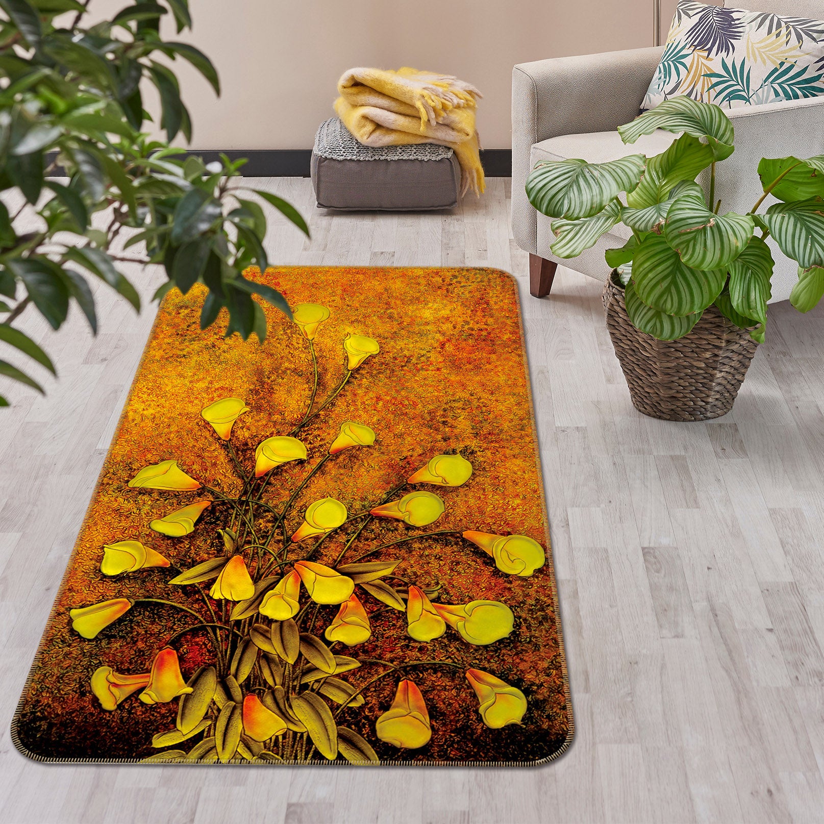3D Flowers 32217 Non Slip Rug Mat