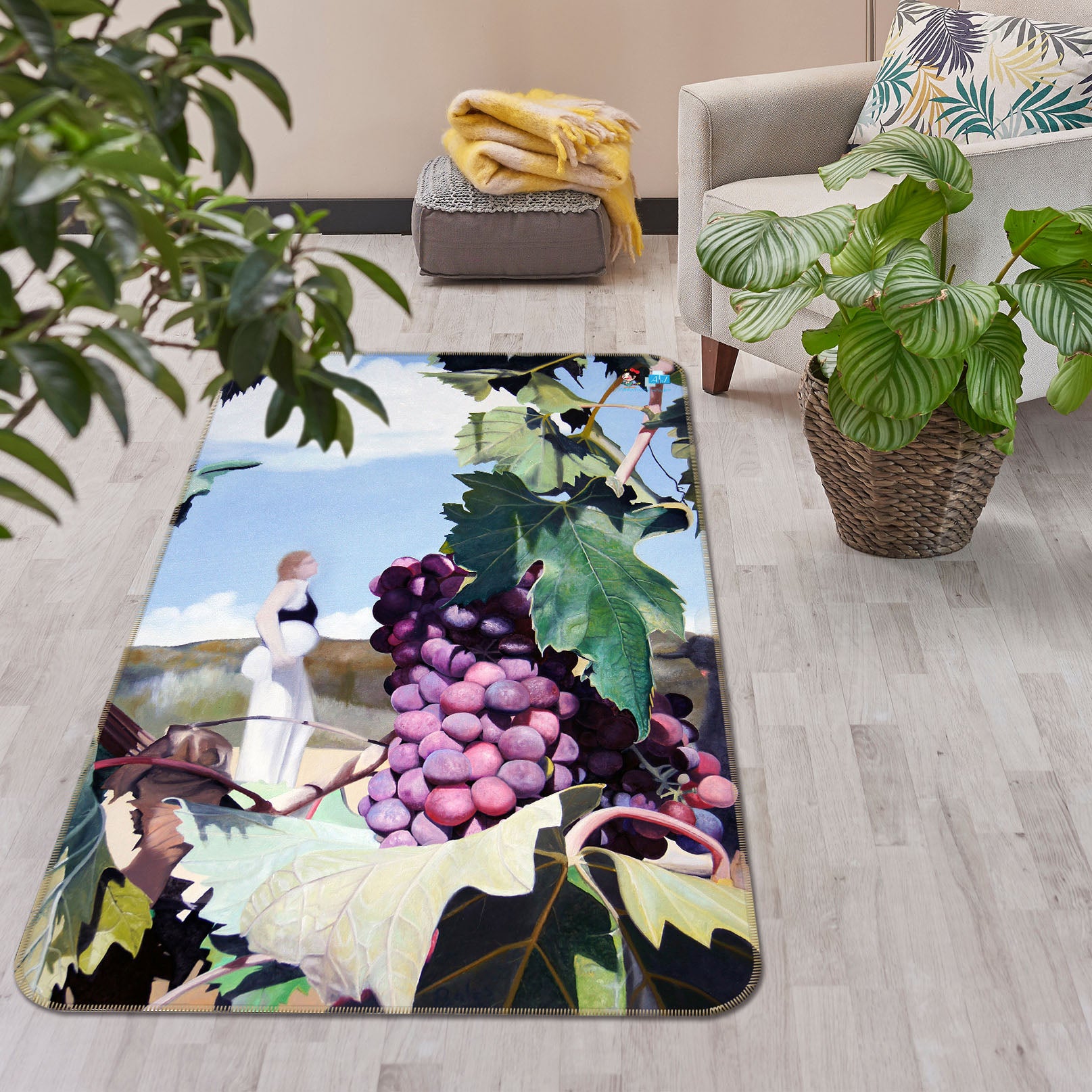 3D Purple Grapes 11167 Matthew Holden Bates Rug Non Slip Rug Mat