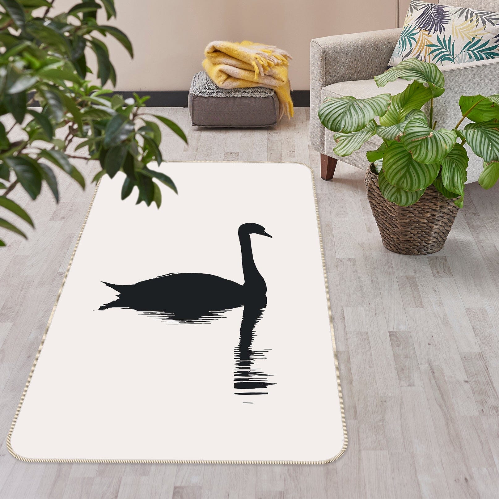 3D Swan River 1127 Boris Draschoff Rug Non Slip Rug Mat Mat AJ Creativity Home