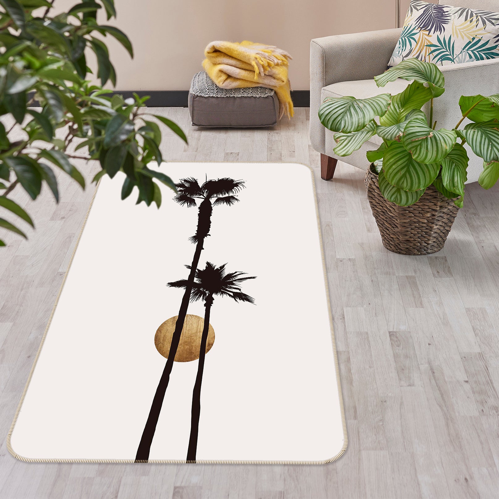 3D Coconut Tree 1094 Boris Draschoff Rug Non Slip Rug Mat