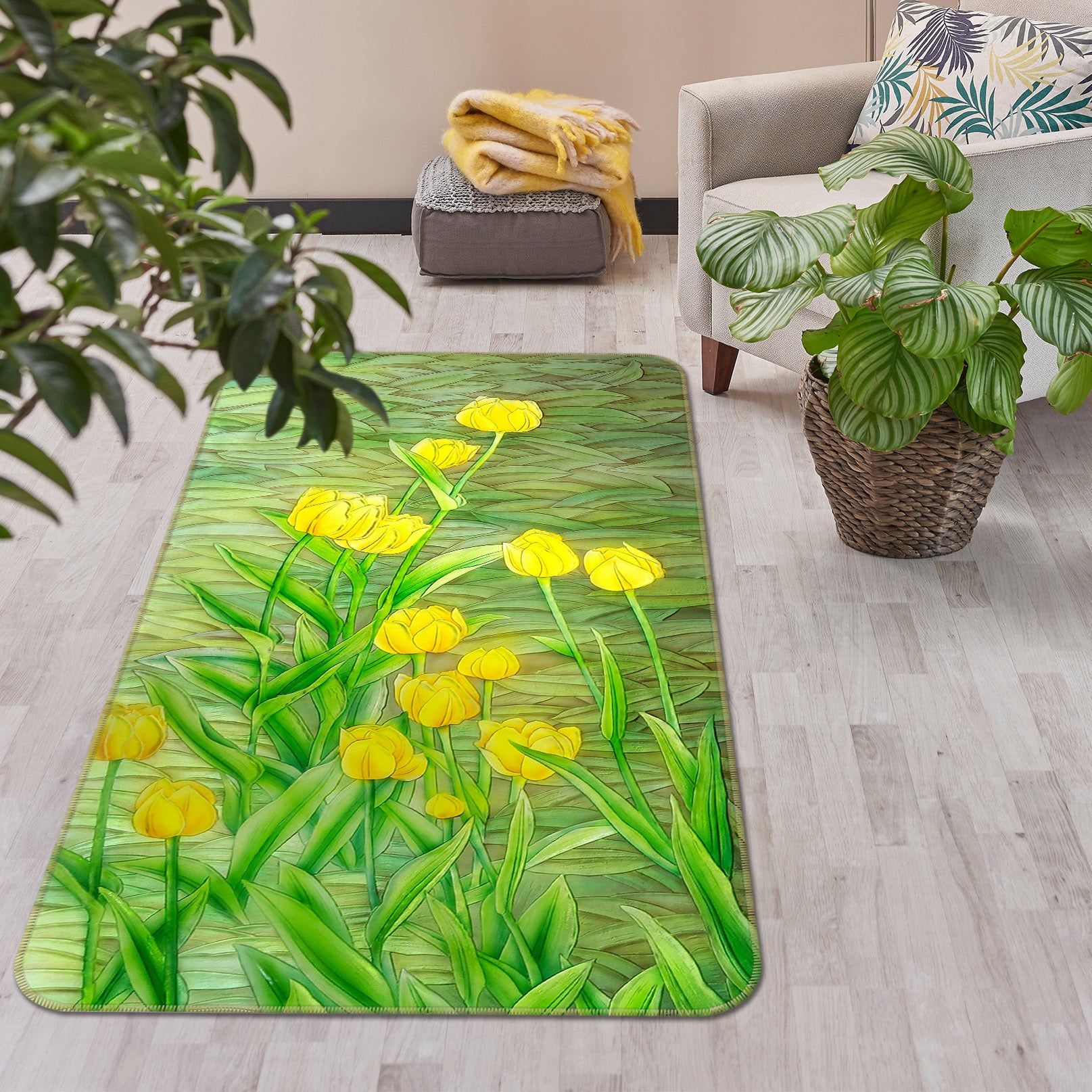 3D Flower Bush 32213 Non Slip Rug Mat